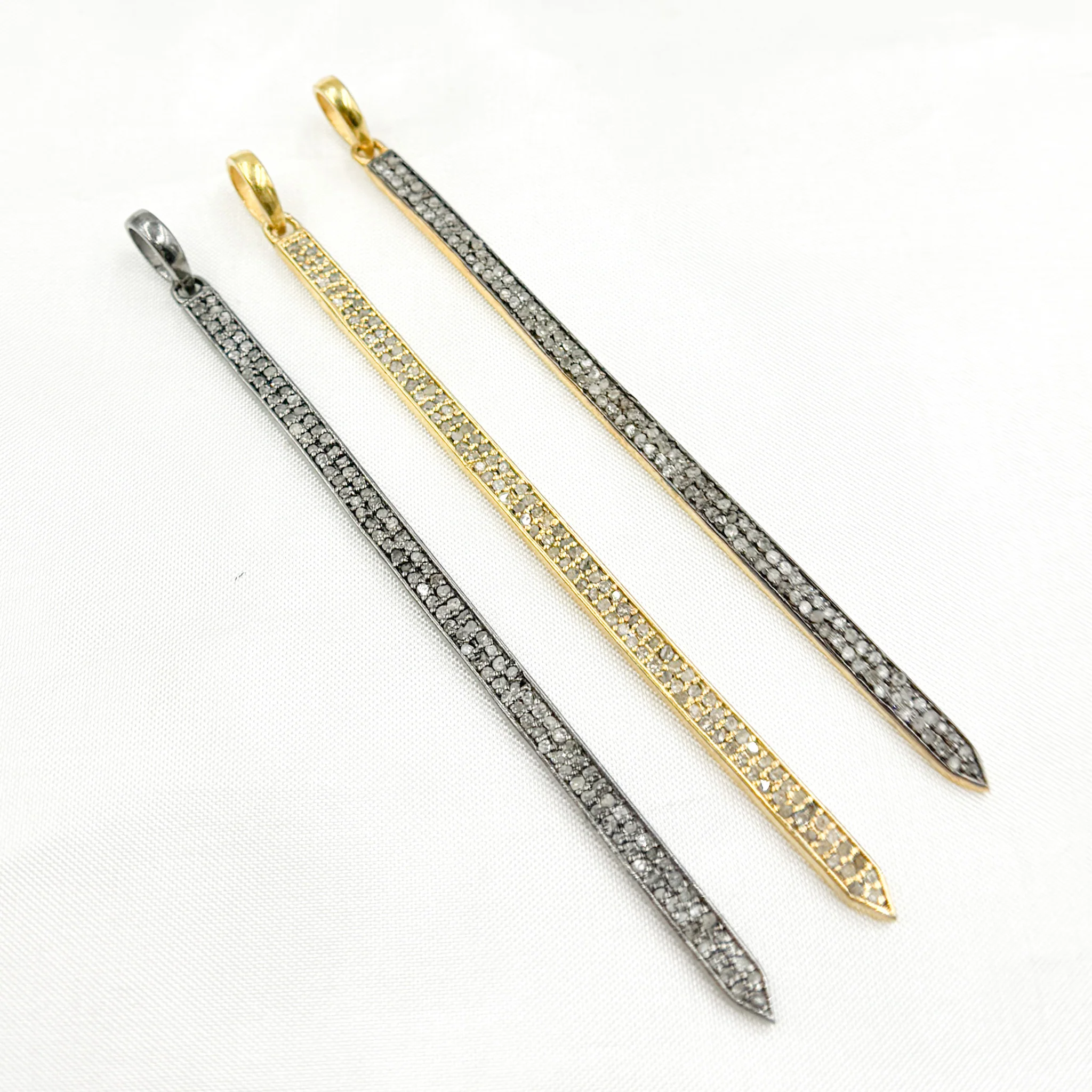 DC684. Diamond Silver Spike Pendant - Image 8