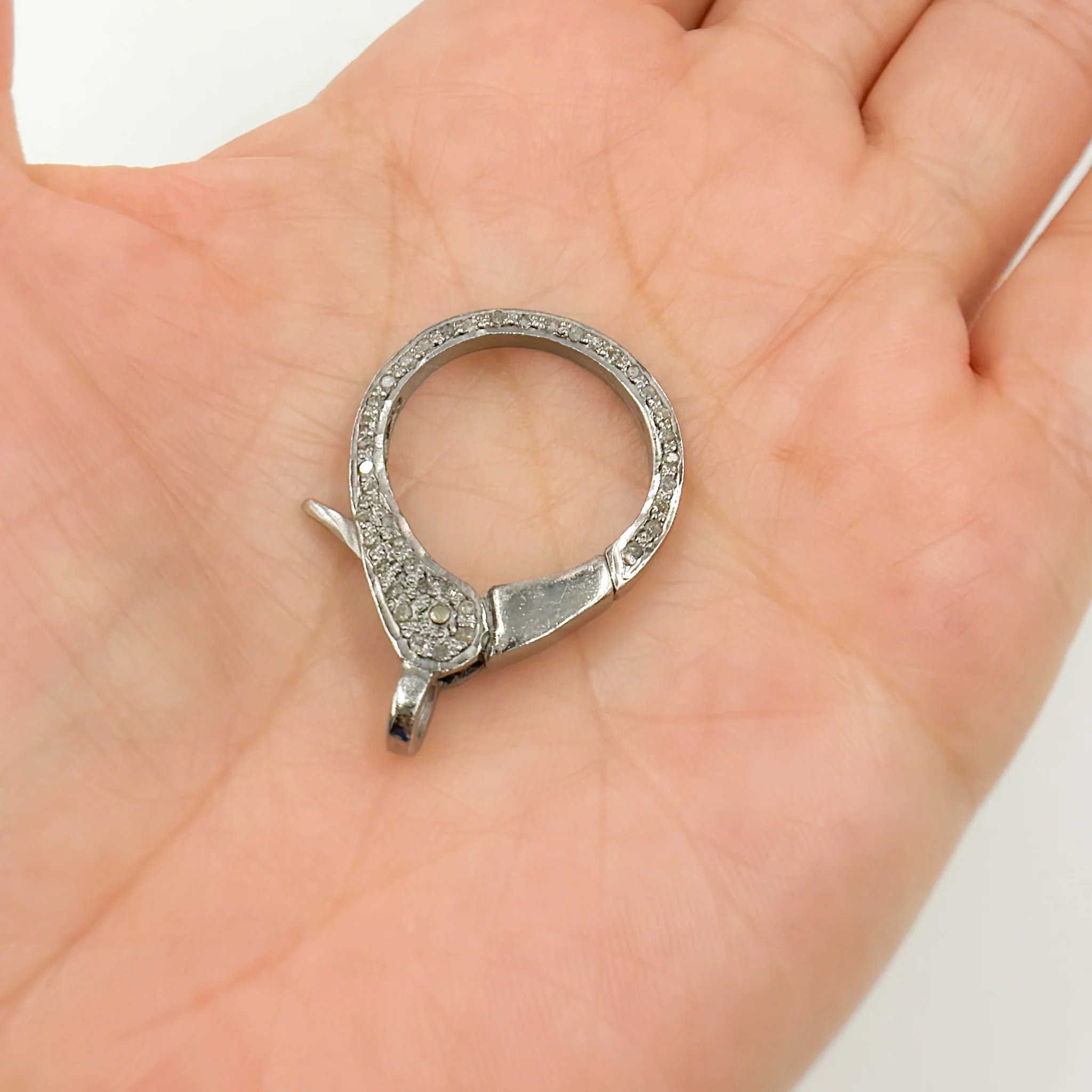 DC688. Diamond Sterling Silver Round Trigger Clasp - Image 2