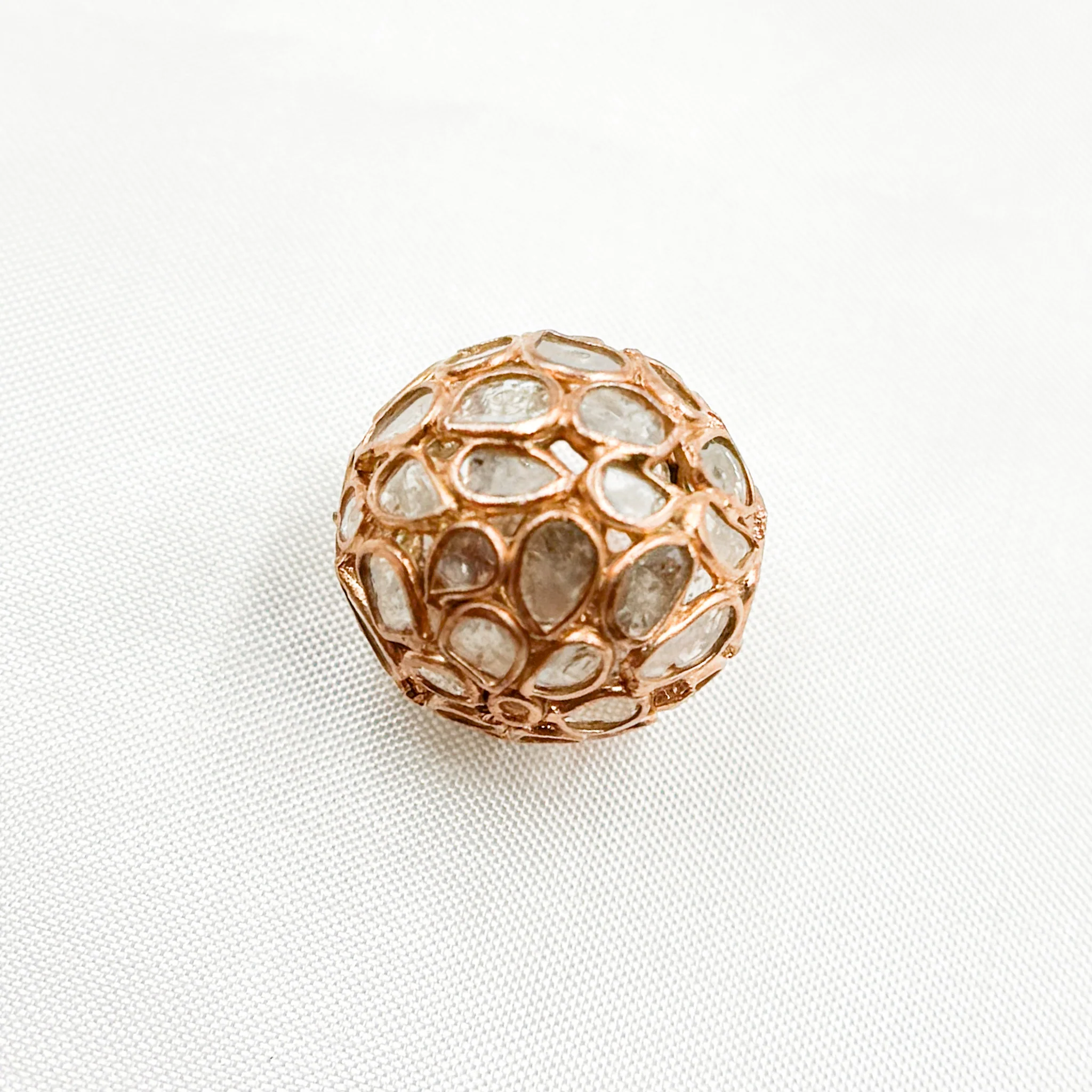 DC731. Diamond & Sterling Silver Round Bead - Image 4