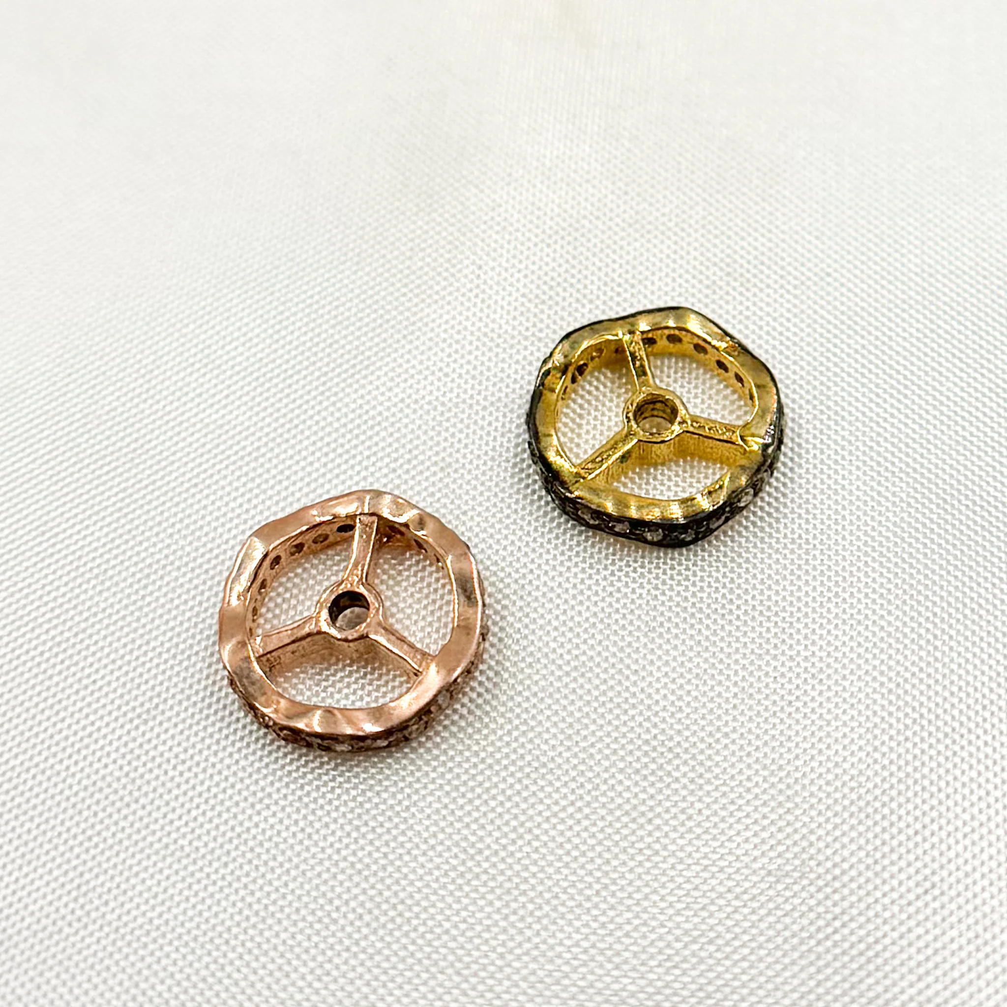DC739. Diamond Sterling Silver Spacer Bead