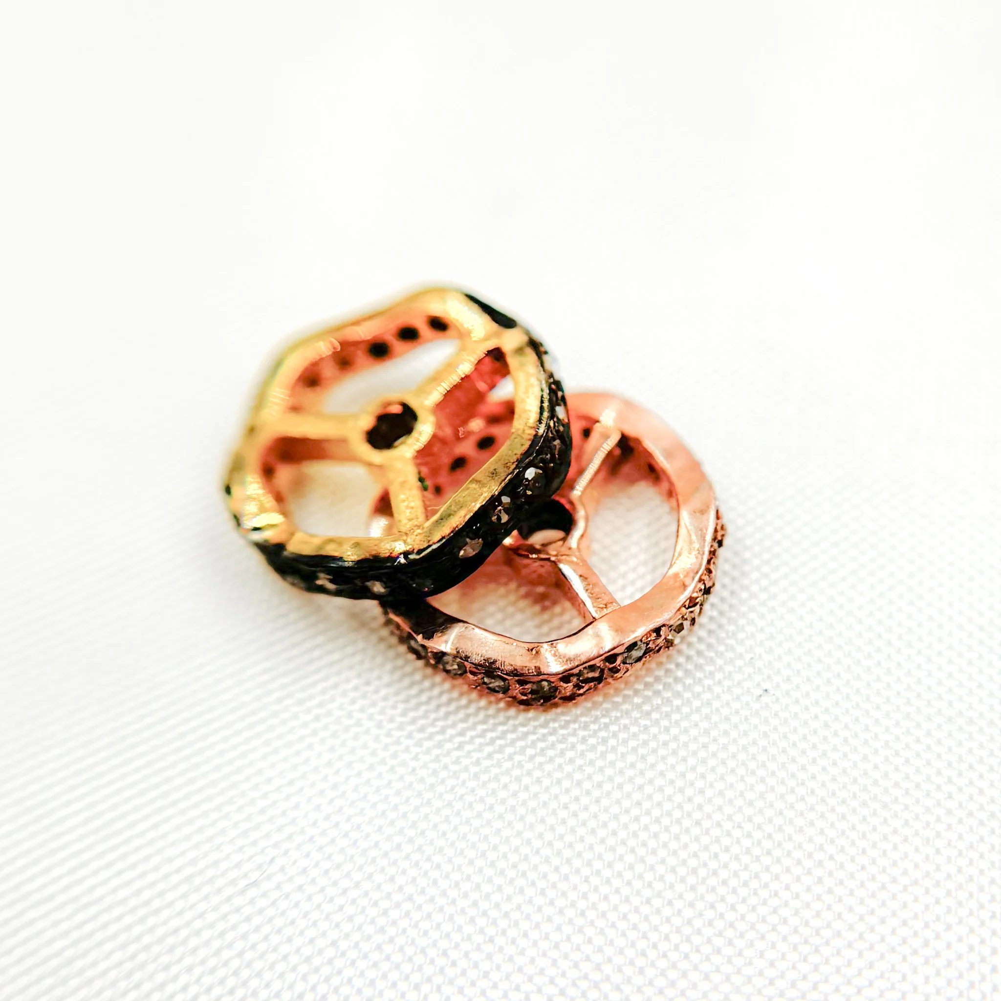DC739. Diamond Sterling Silver Spacer Bead - Image 5