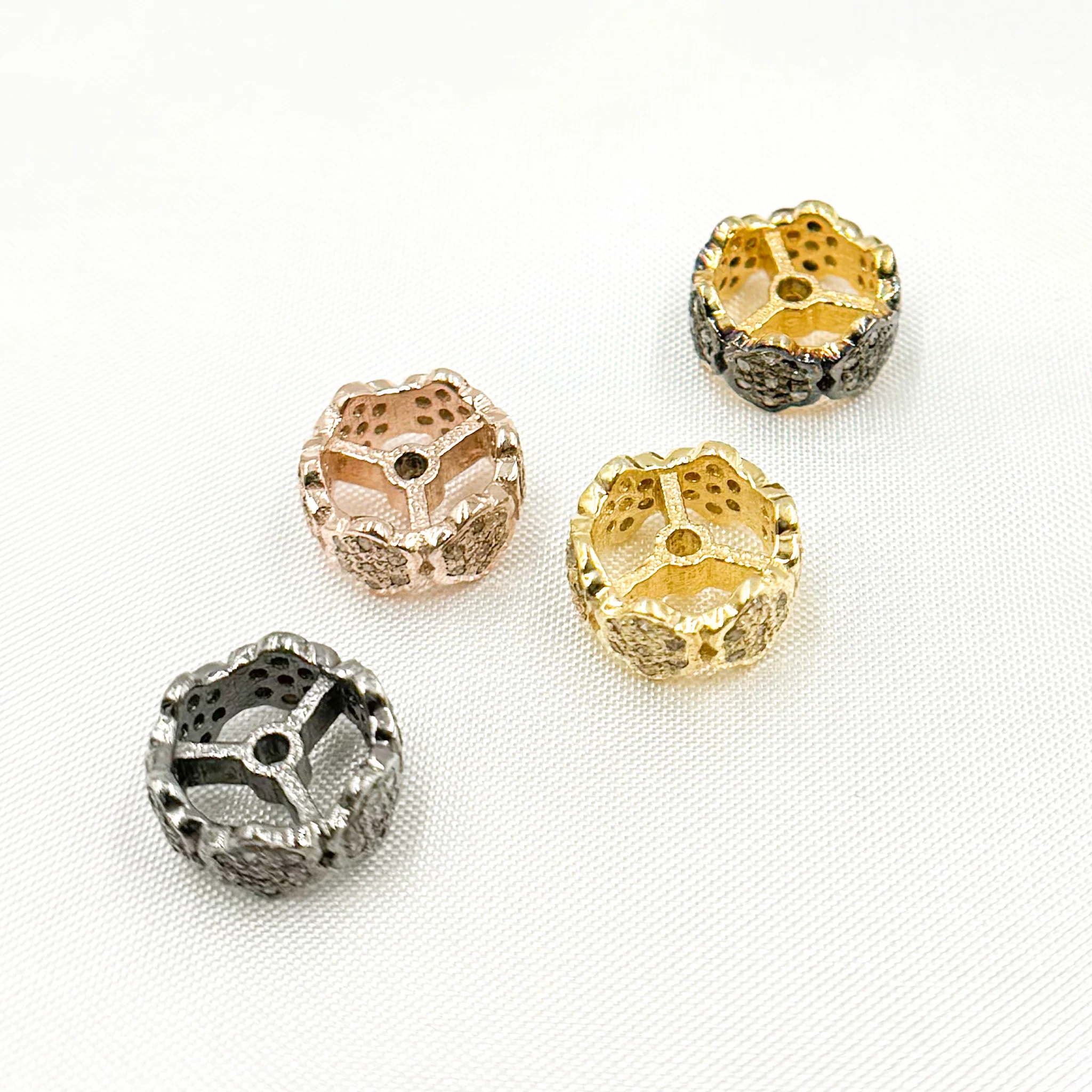 DC741. Diamond Sterling Silver Spacer Bead - Image 8
