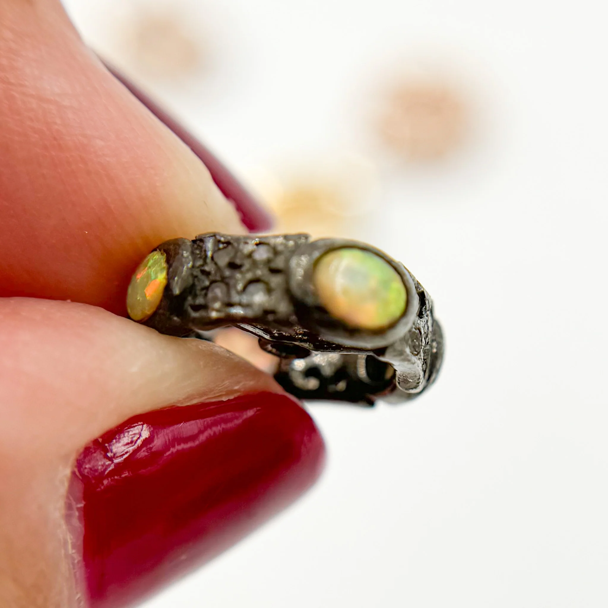 DC745. Diamond Sterling Silver Spacer Bead with Gemstone - Image 4