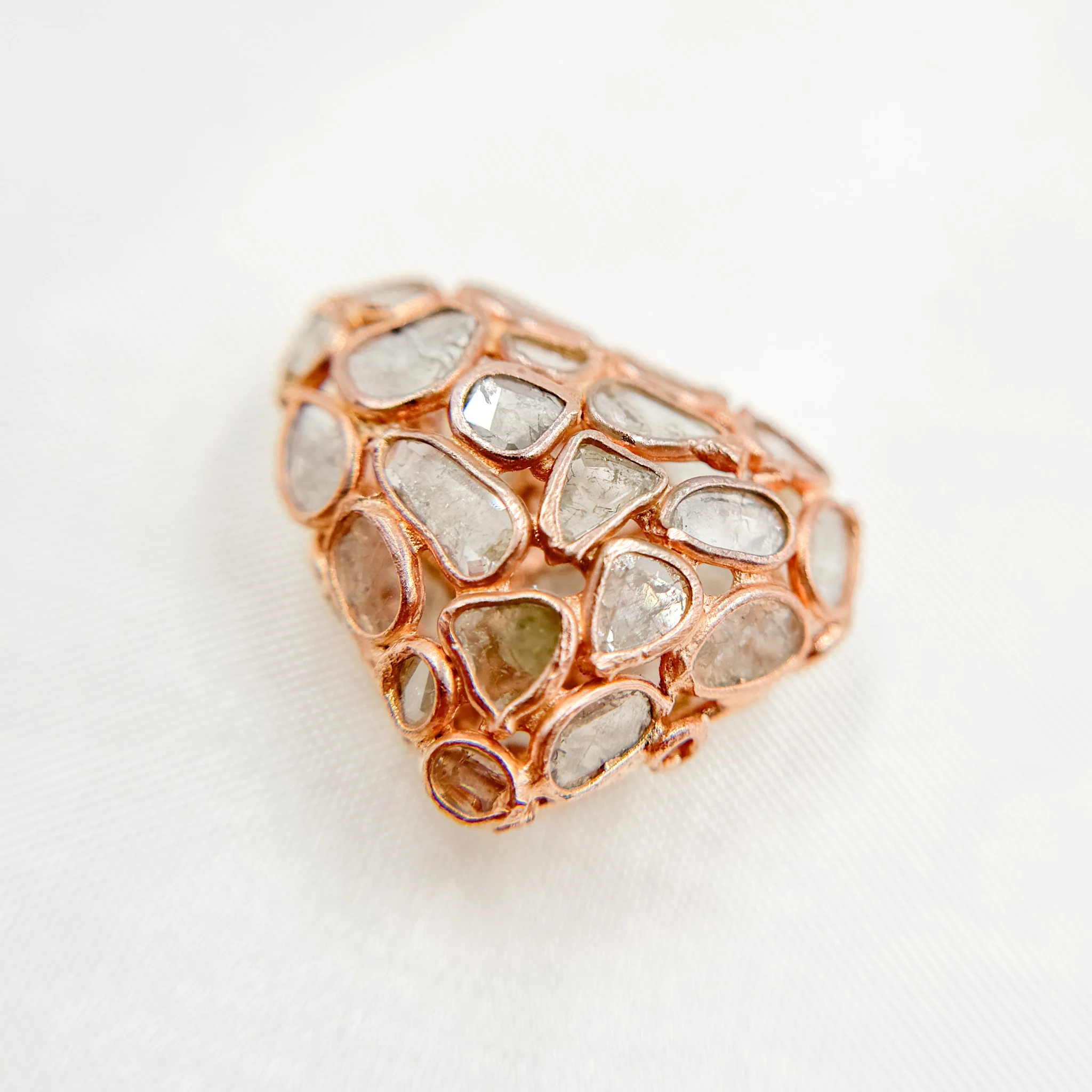 DC810. Diamond & Sterling Silver Triangle Bead - Image 5