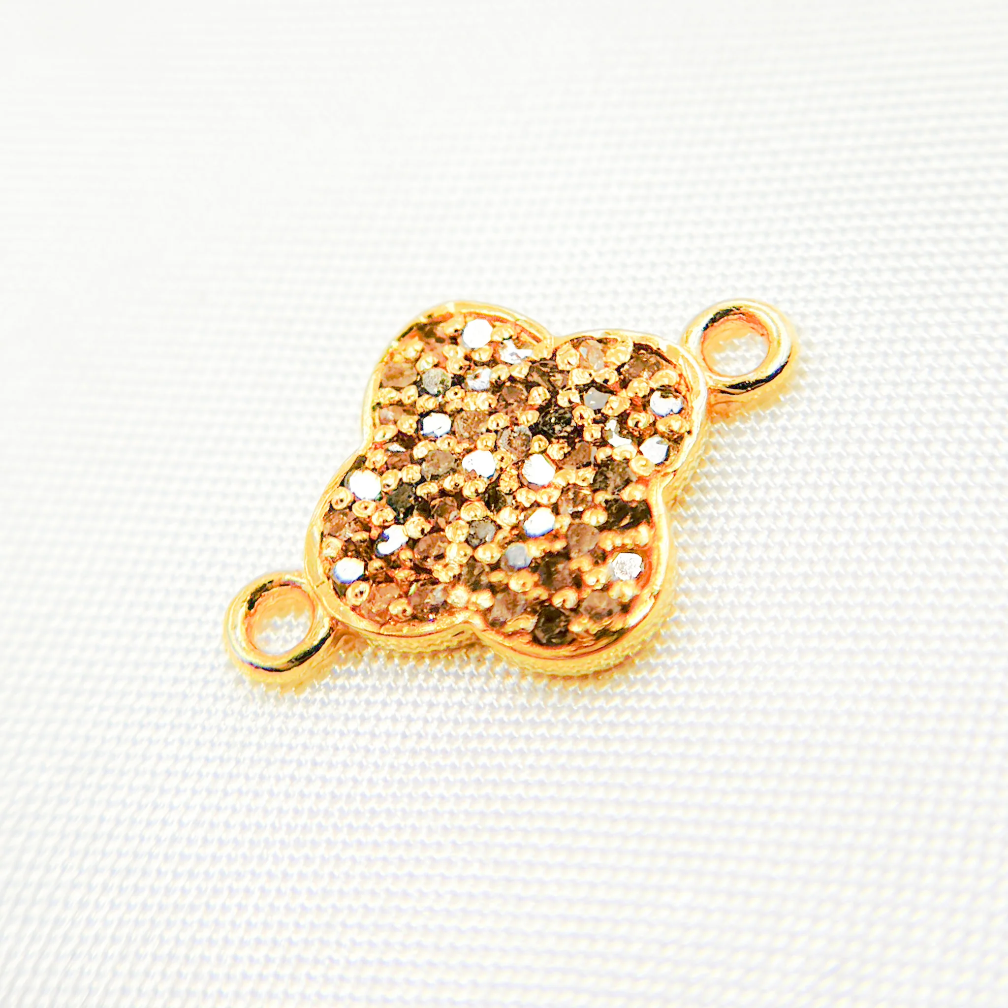 DC902. Diamond Sterling Silver Flower Connector - Image 3