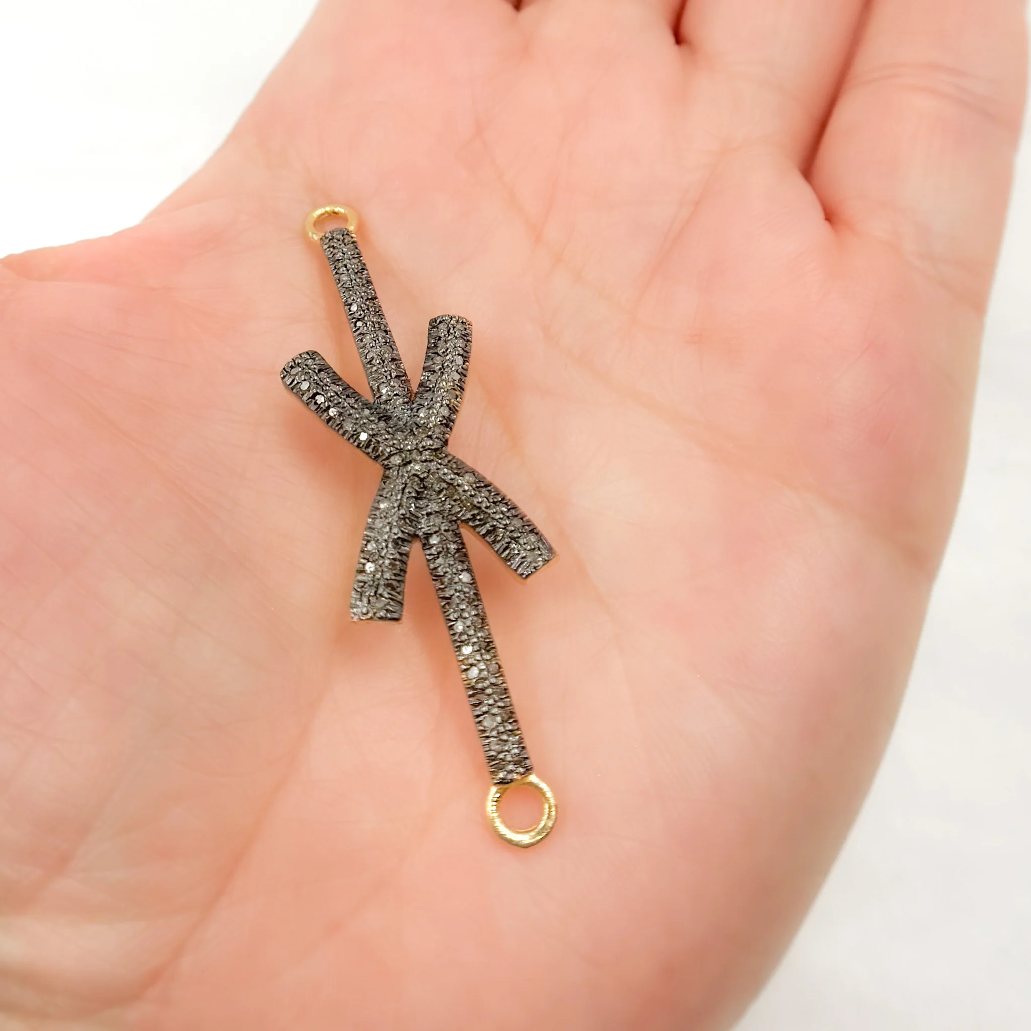 DC968. Diamond Sterling Silver Bow Connector - Image 4