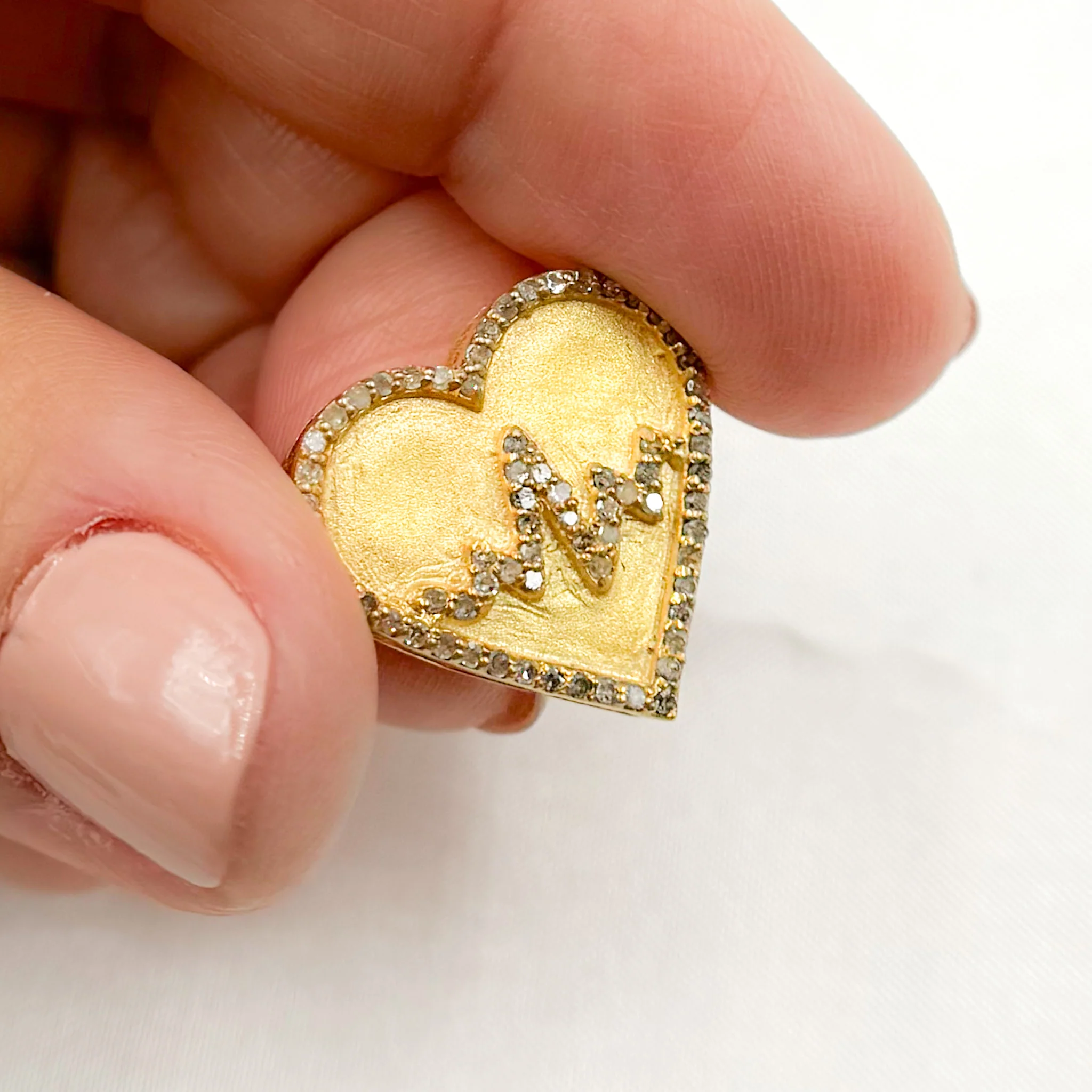 DC985. Diamond Sterling Silver Heart Pendant - Image 3