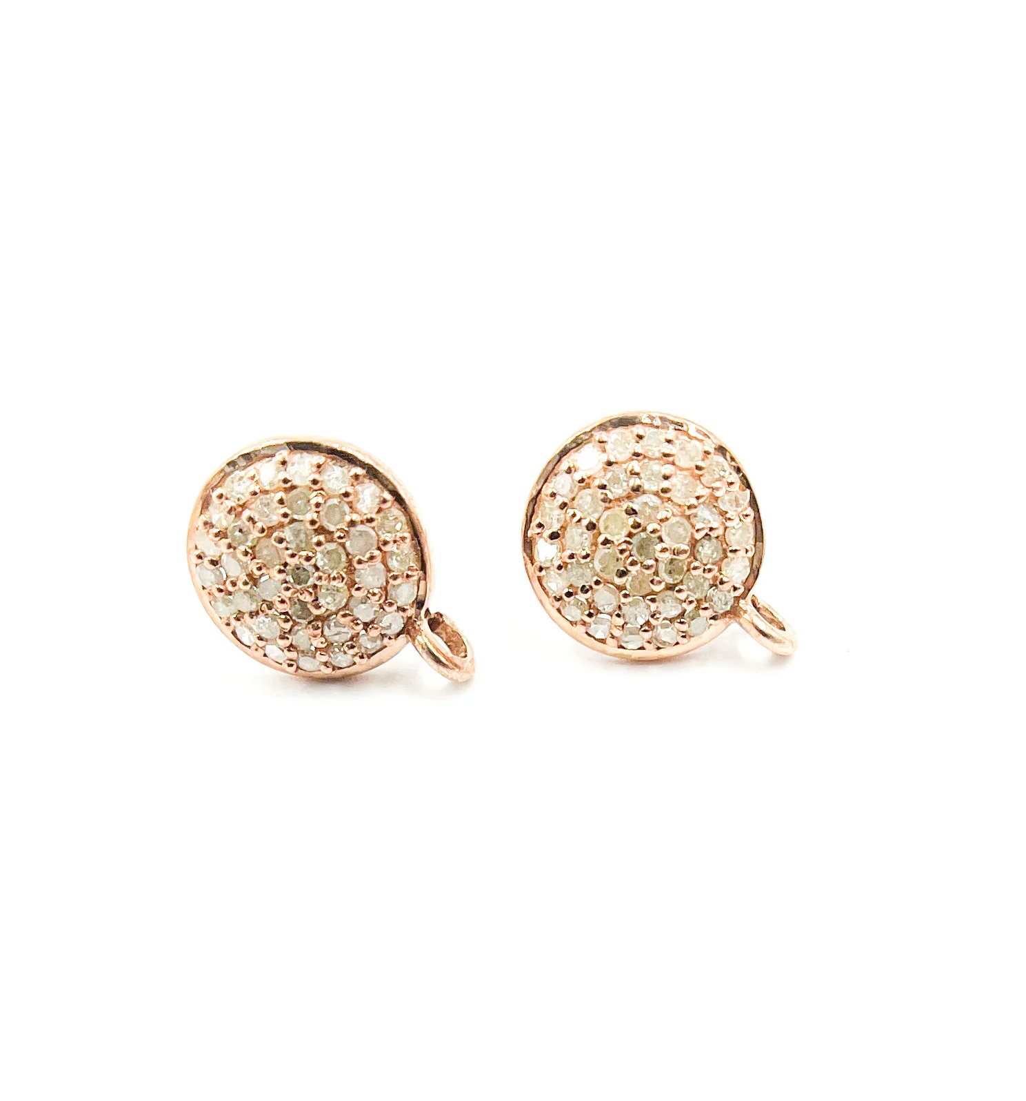 DE034. Diamond Sterling Silver Round Studs with Ring - Image 4