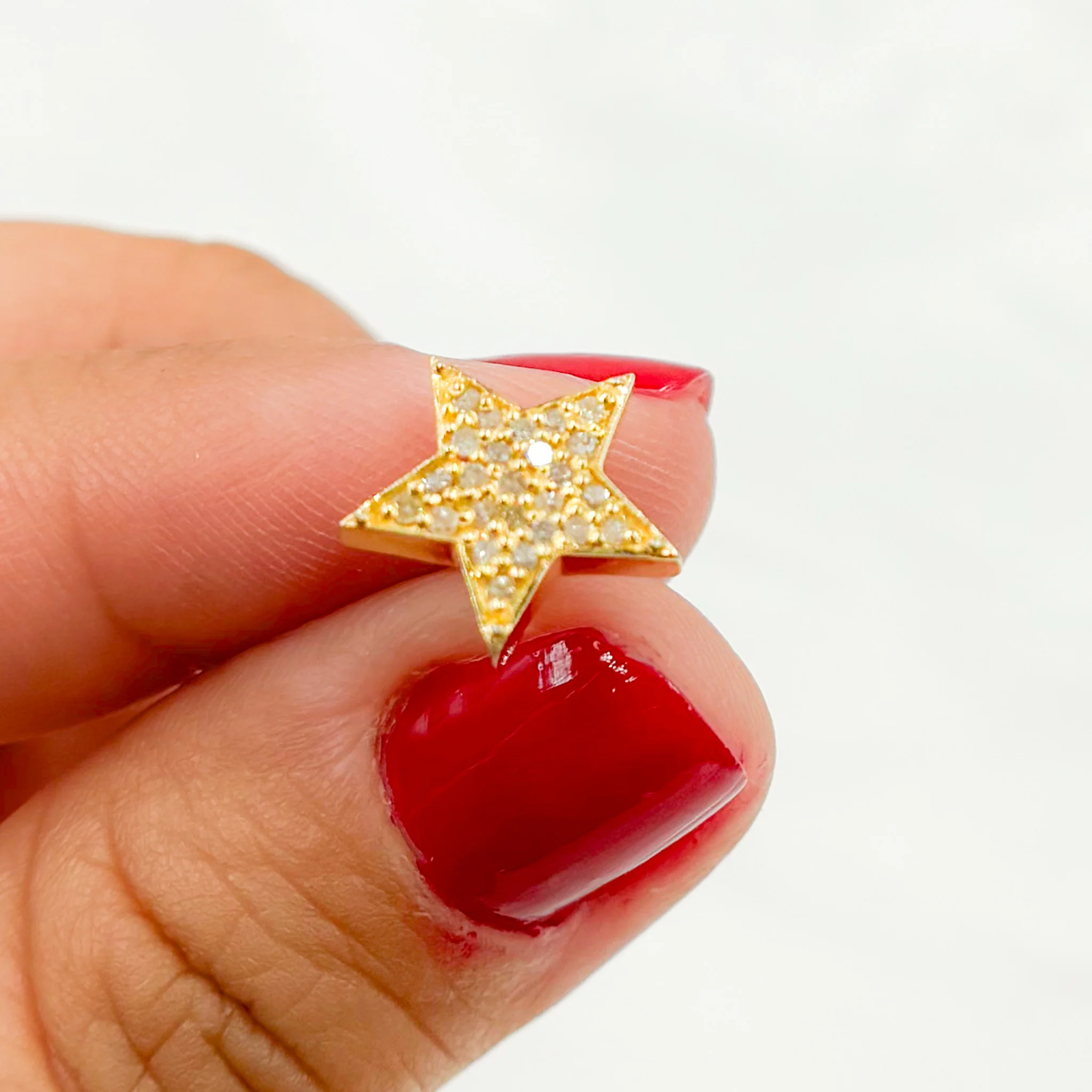 DE035. Diamond Sterling Silver Star Studs - Image 3