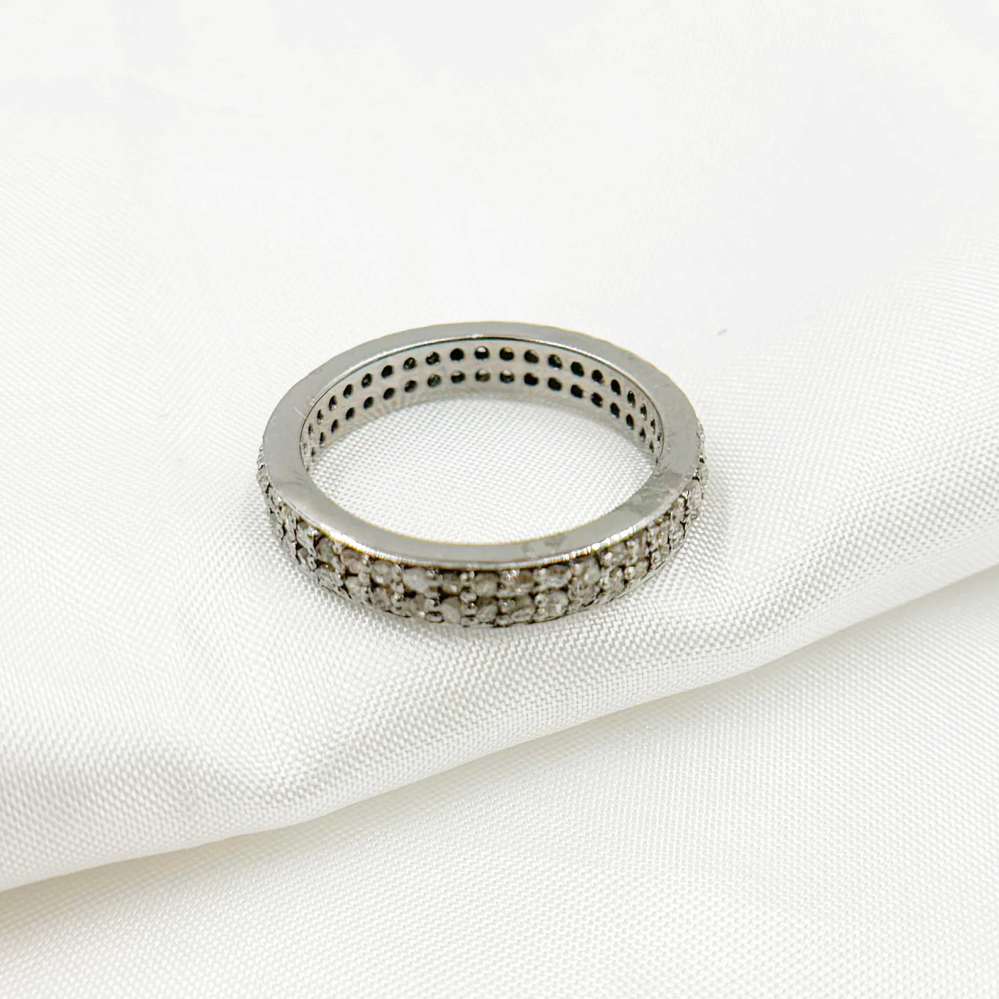 DE014. Diamond Black Rhodium Sterling Silver Ring - Image 4