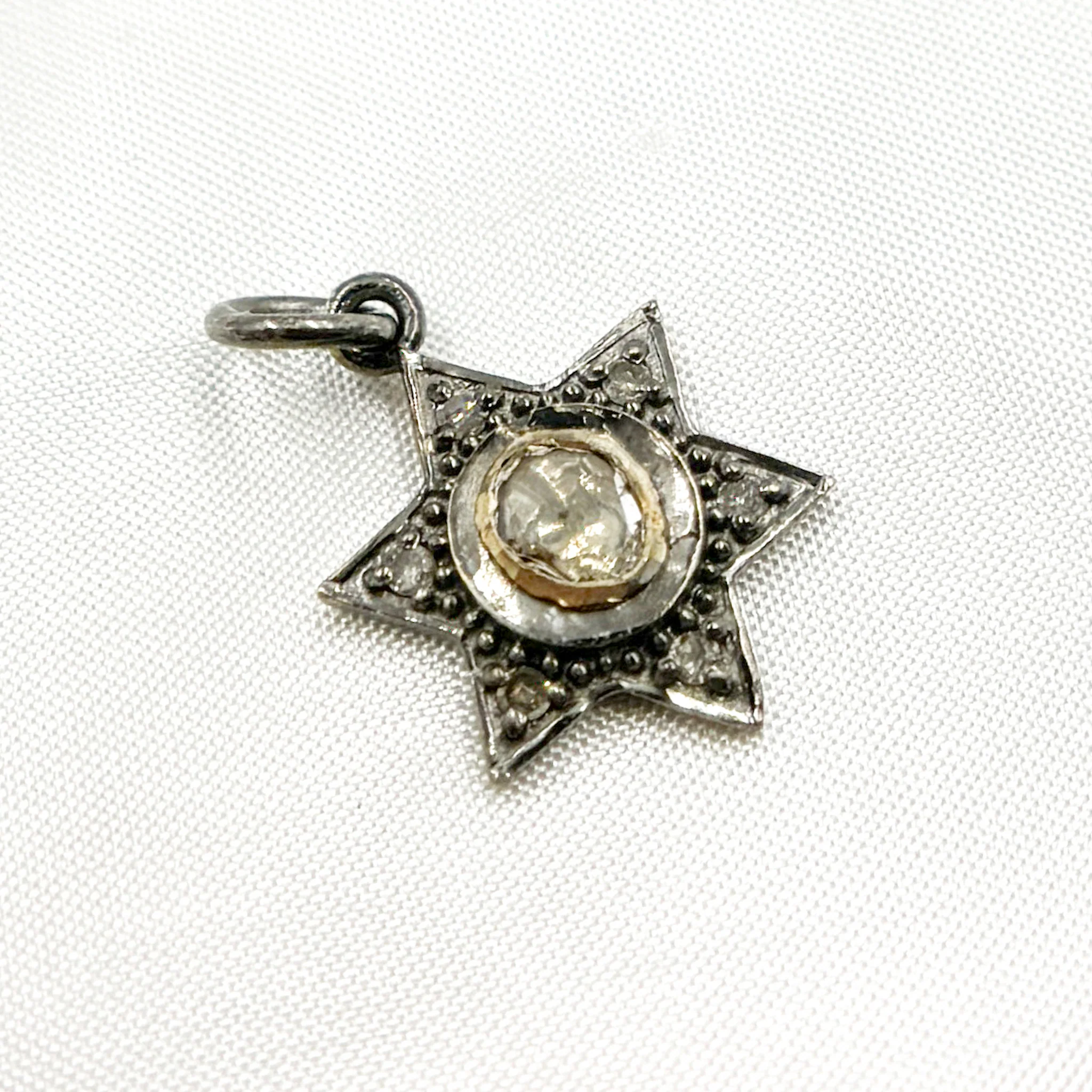 DC406. Diamond Star Pendant with Polki Diamond - Image 3