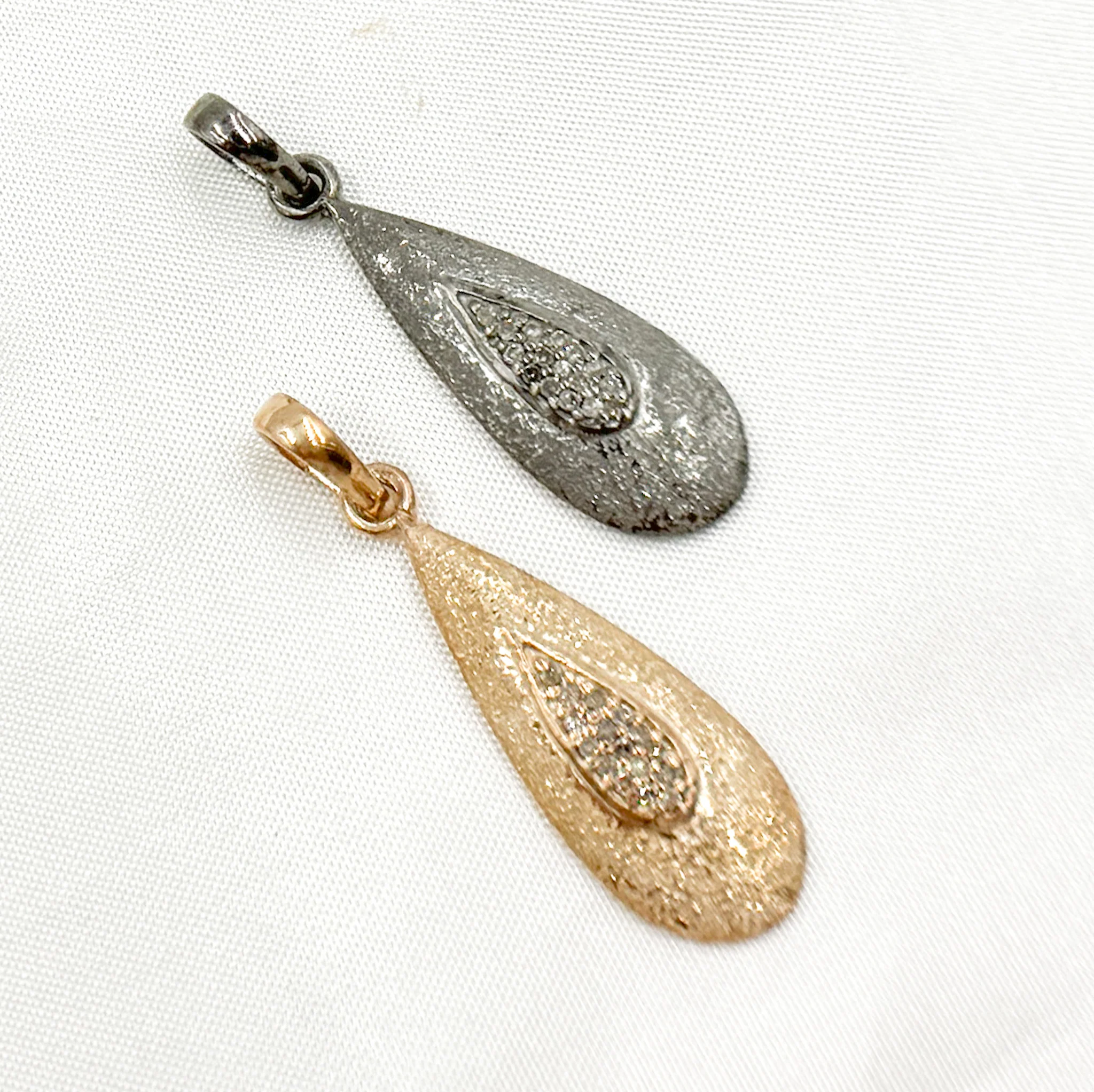 DP146. Diamond Sterling Silver Drop Pendant