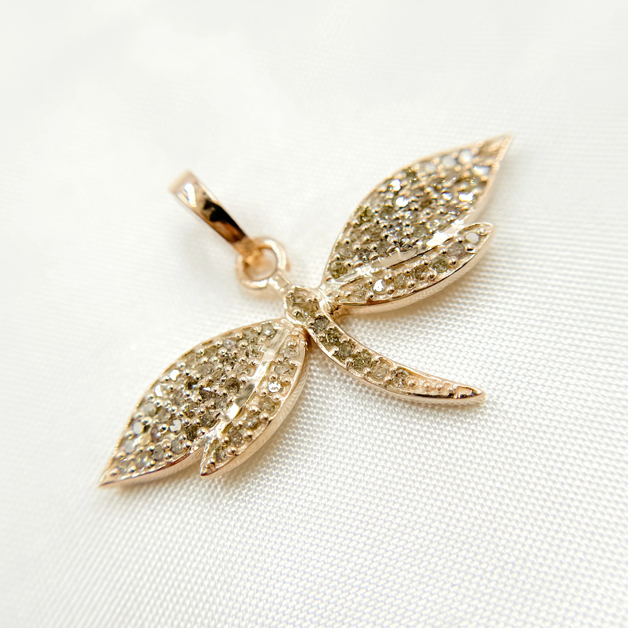 DP147. Diamond Silver Dragonfly Pendant - Image 5