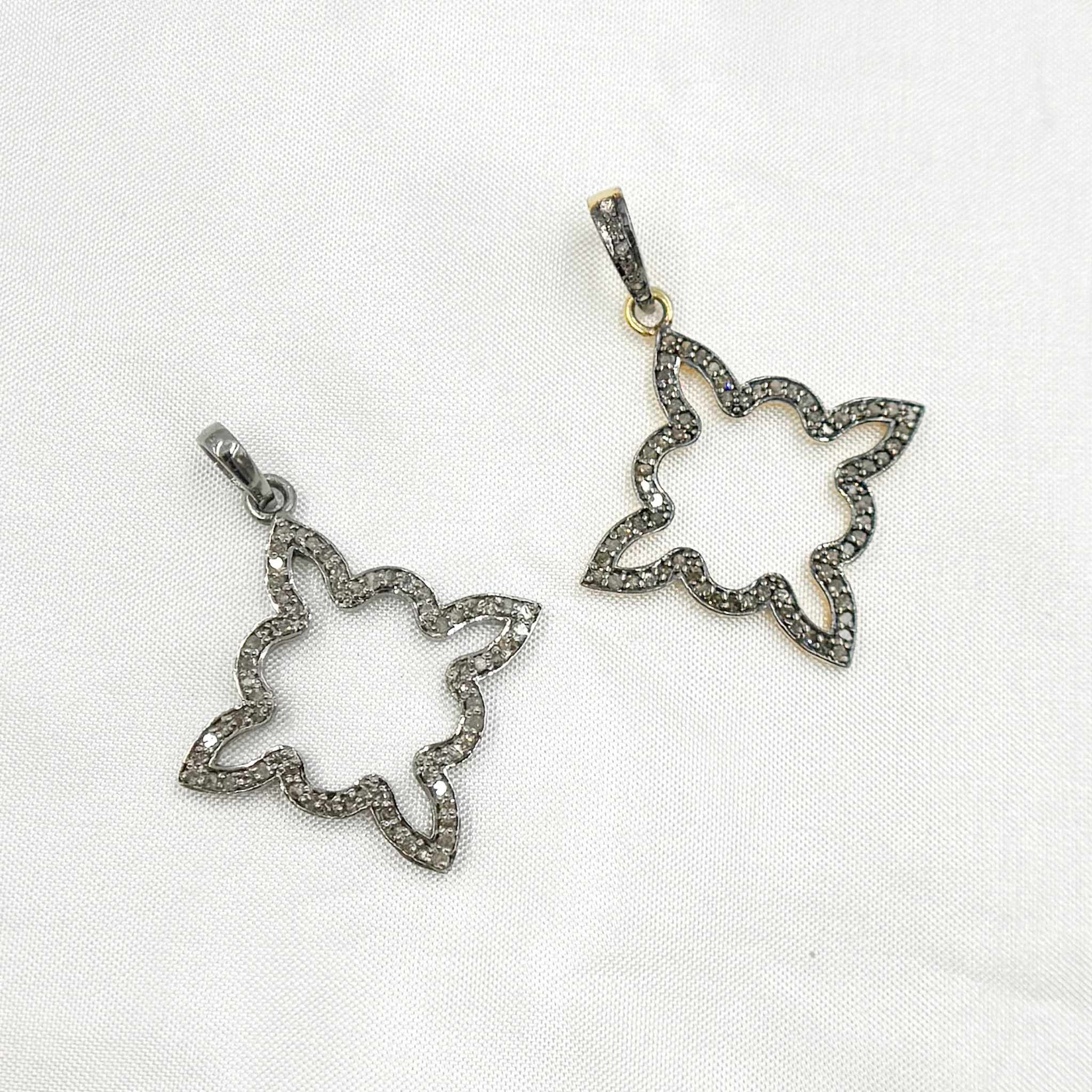 DP155. Diamond & Sterling Silver Fancy Shape Pendant - Image 5