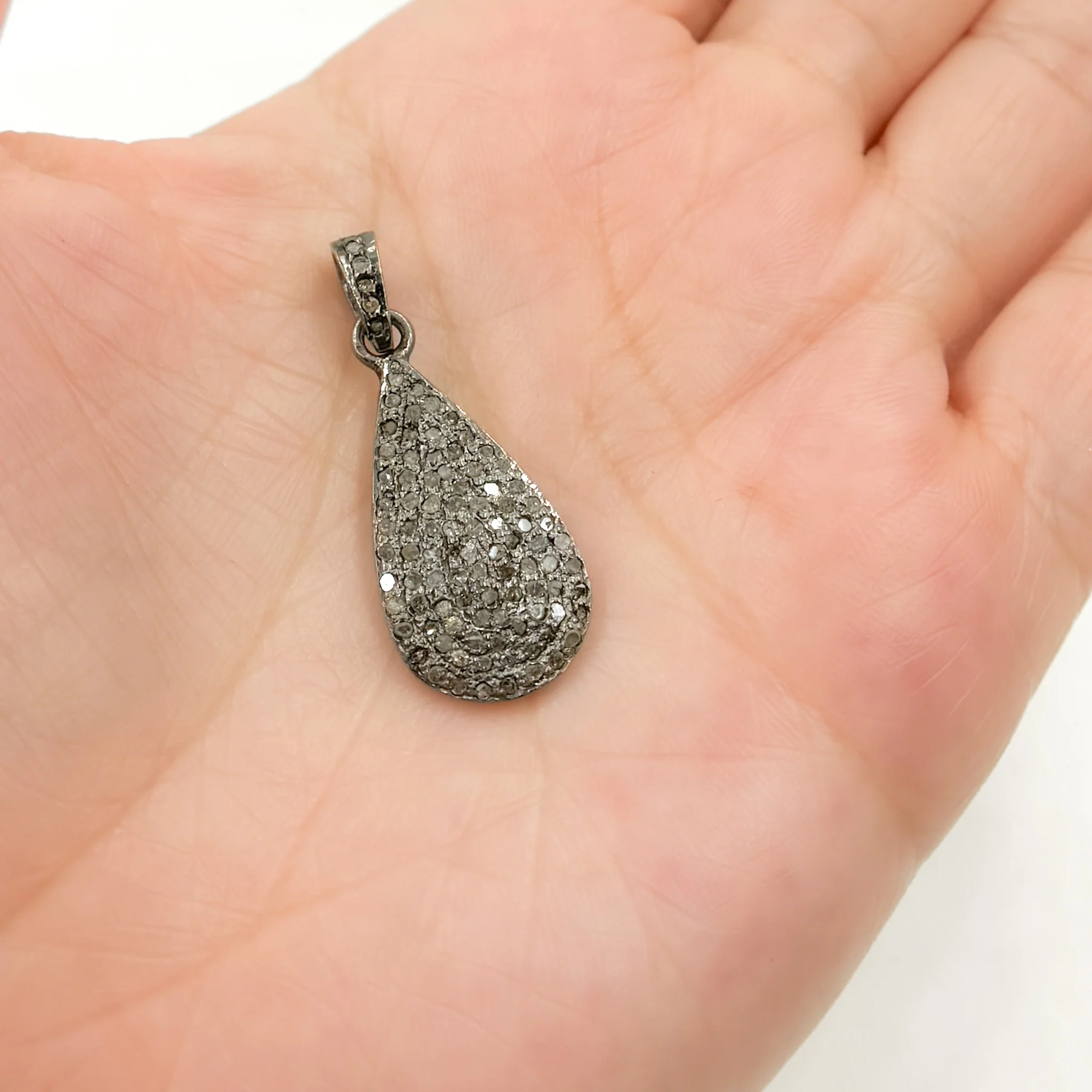 DP227. Diamond Sterling Silver Drop Pendant - Image 2