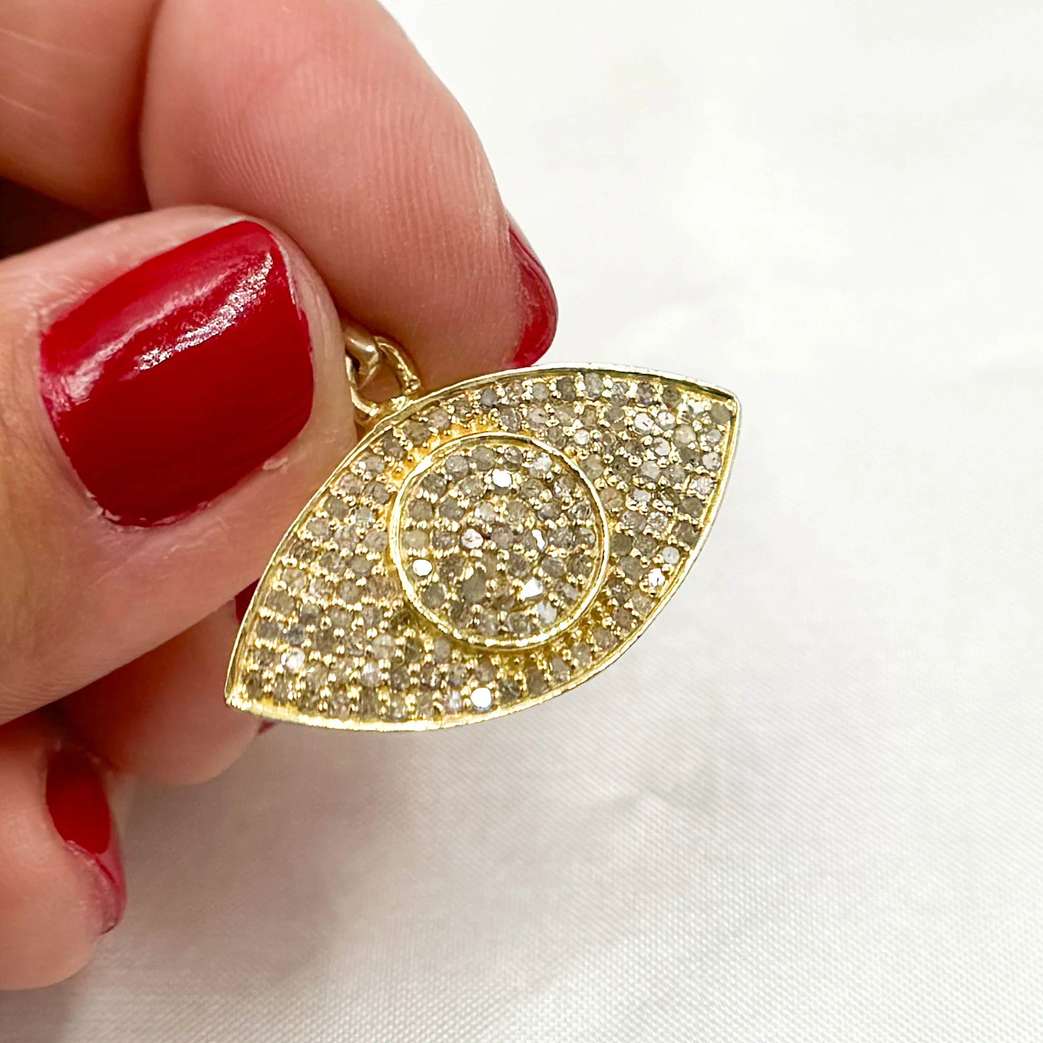 DP293. Diamond Sterling Silver Eye Pendant - Image 3
