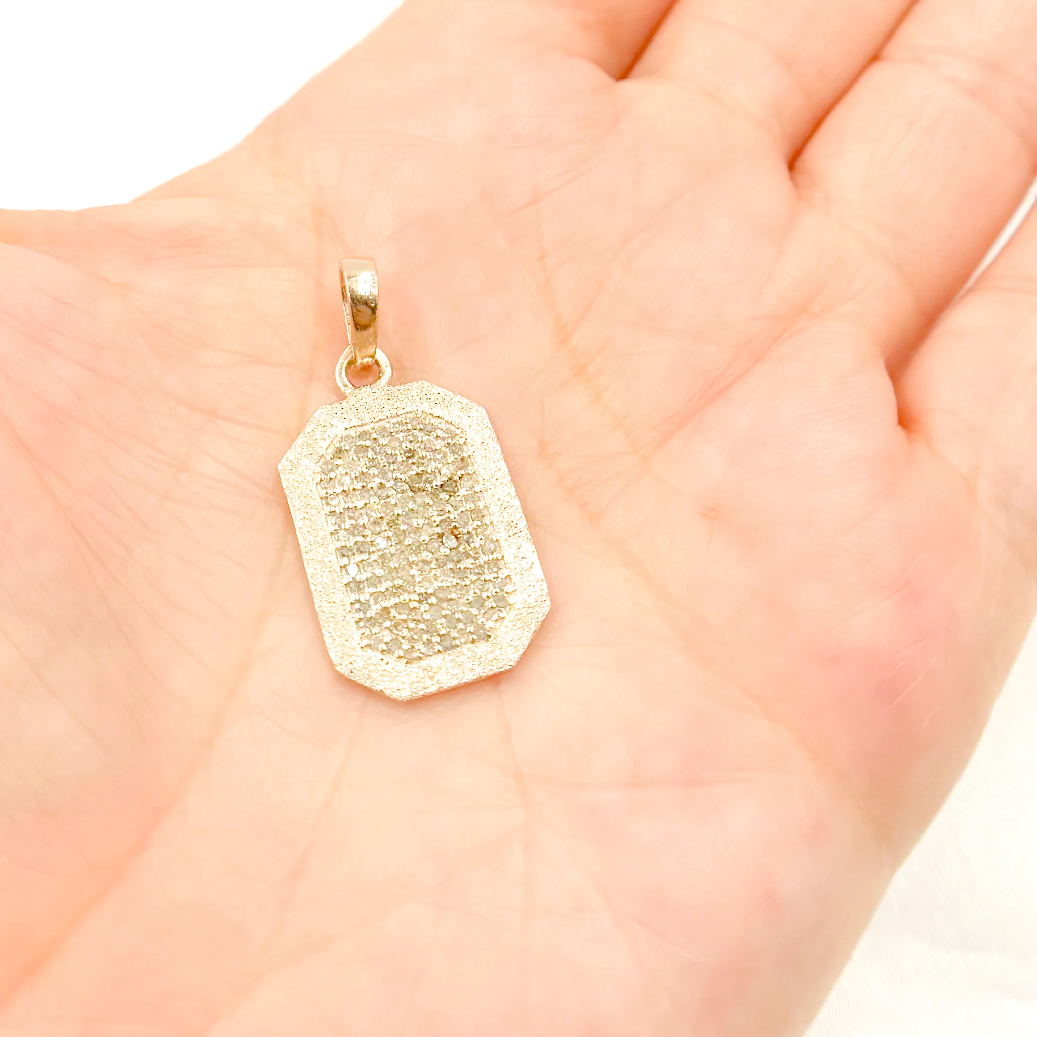 DP337. Diamond Sterling Silver Rectangle Pendant - Image 5