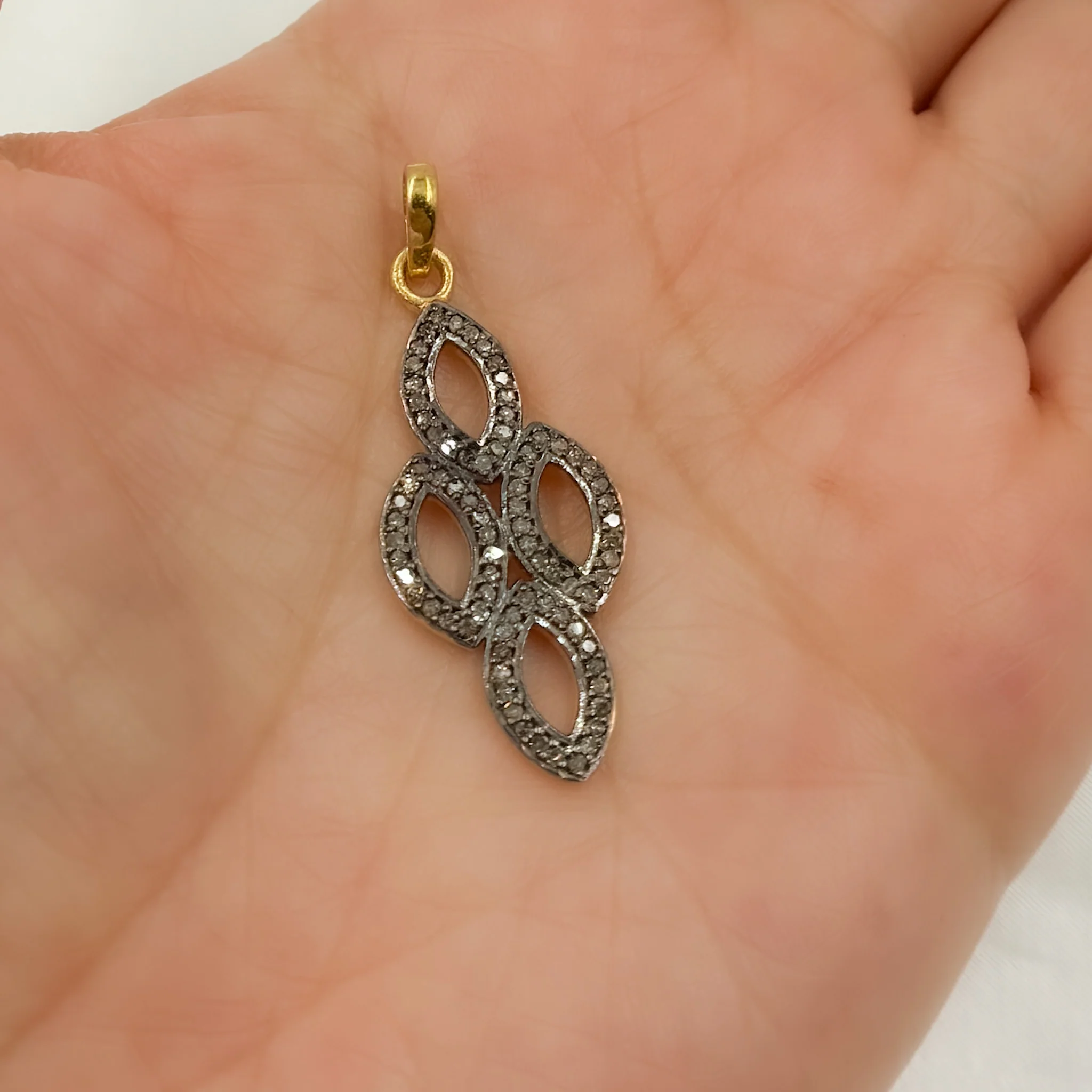 DP421. Diamond Sterling Silver Fancy Shape Pendant - Image 2