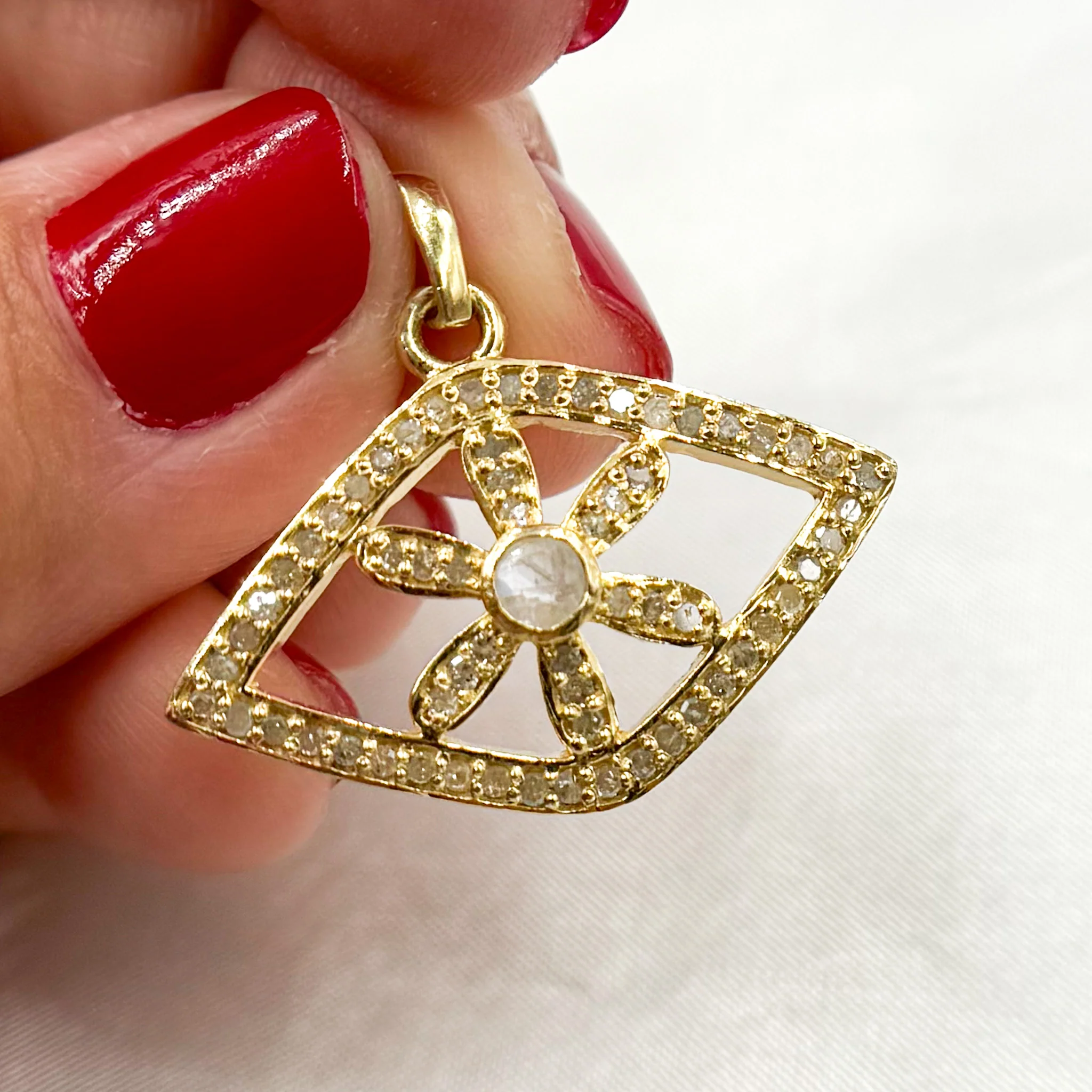 DP570. Diamond Sterling Silver Eye Pendant with Gemstone - Image 15