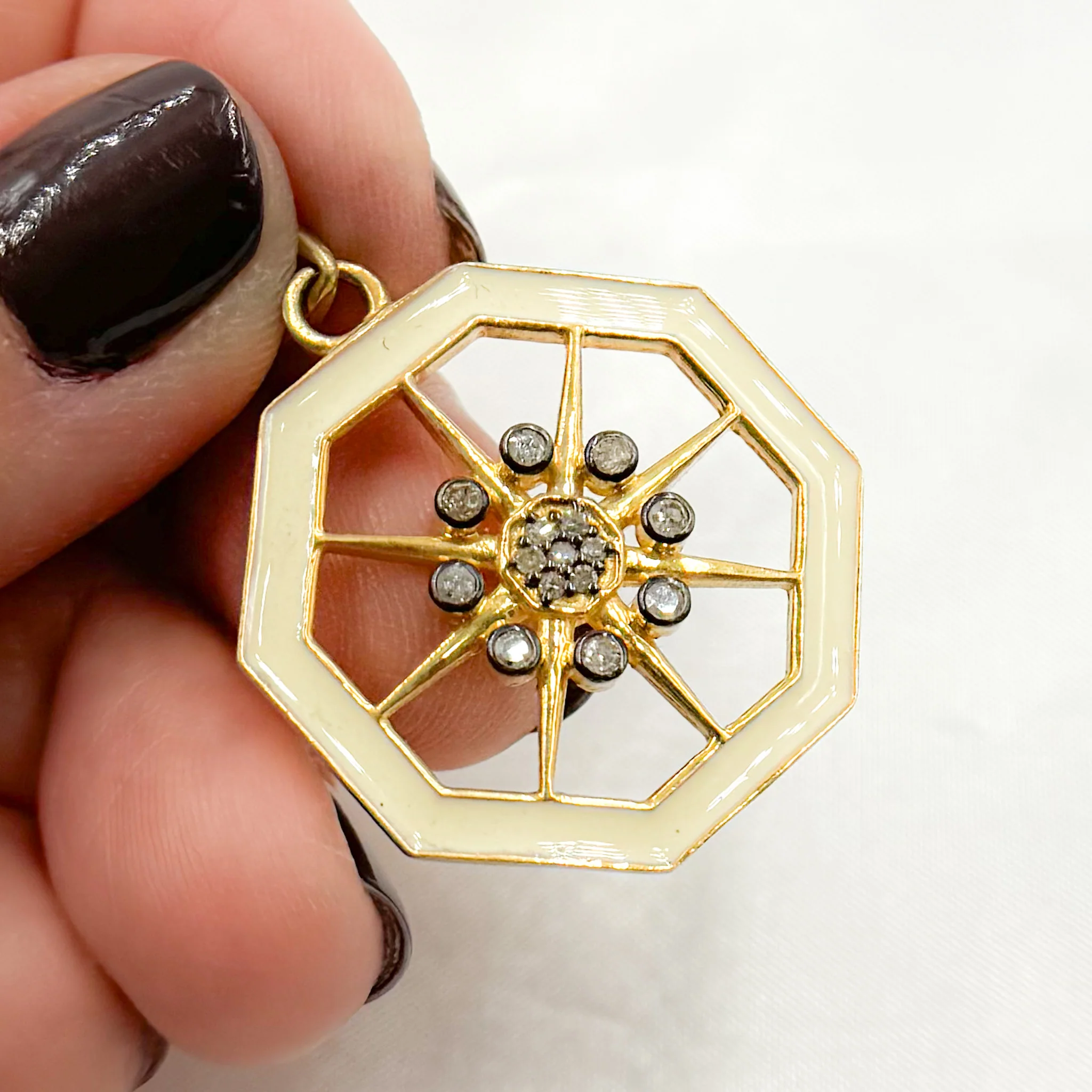 DP577. Diamond Sterling Silver Enamel Pendant - Image 7