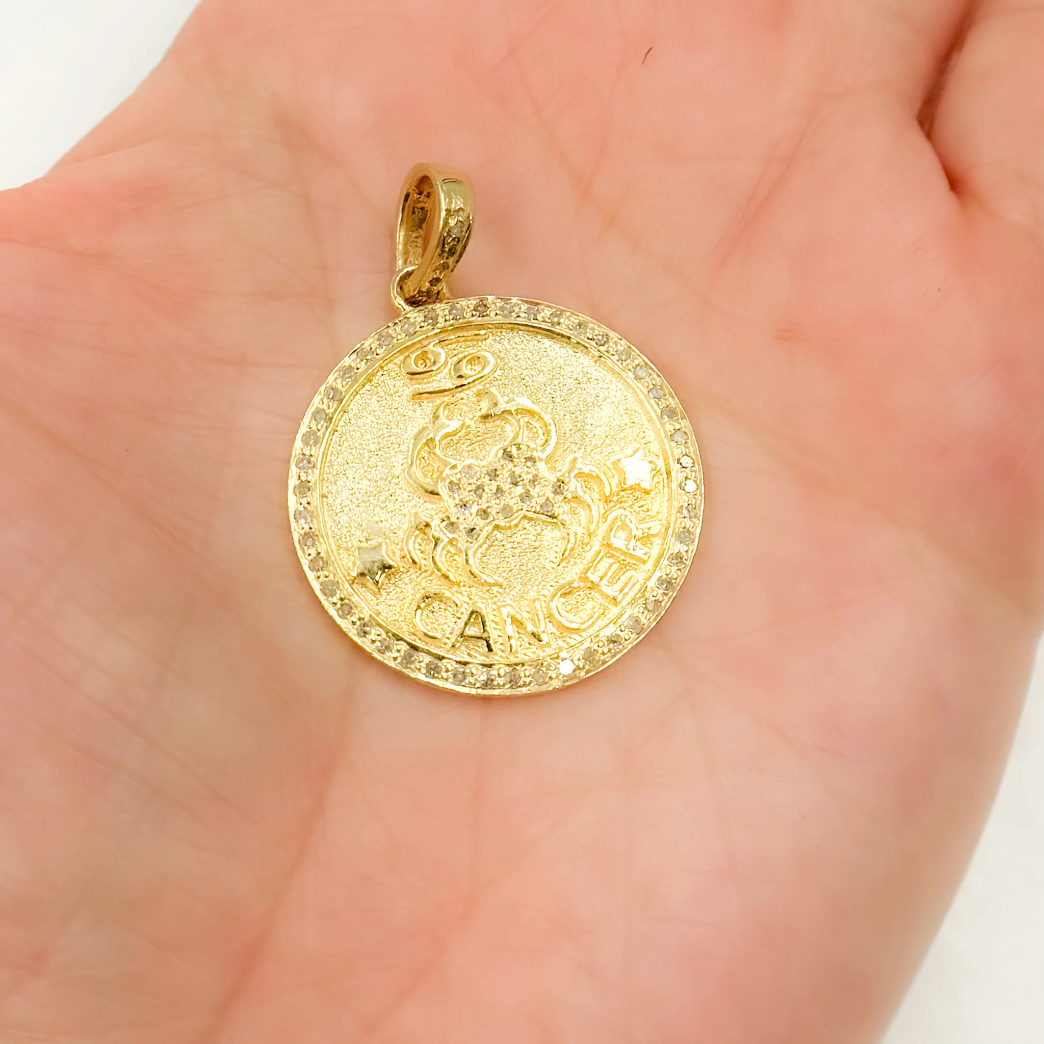 DP627. Diamond Sterling Silver Cancer Zodiac Pendant - Image 2