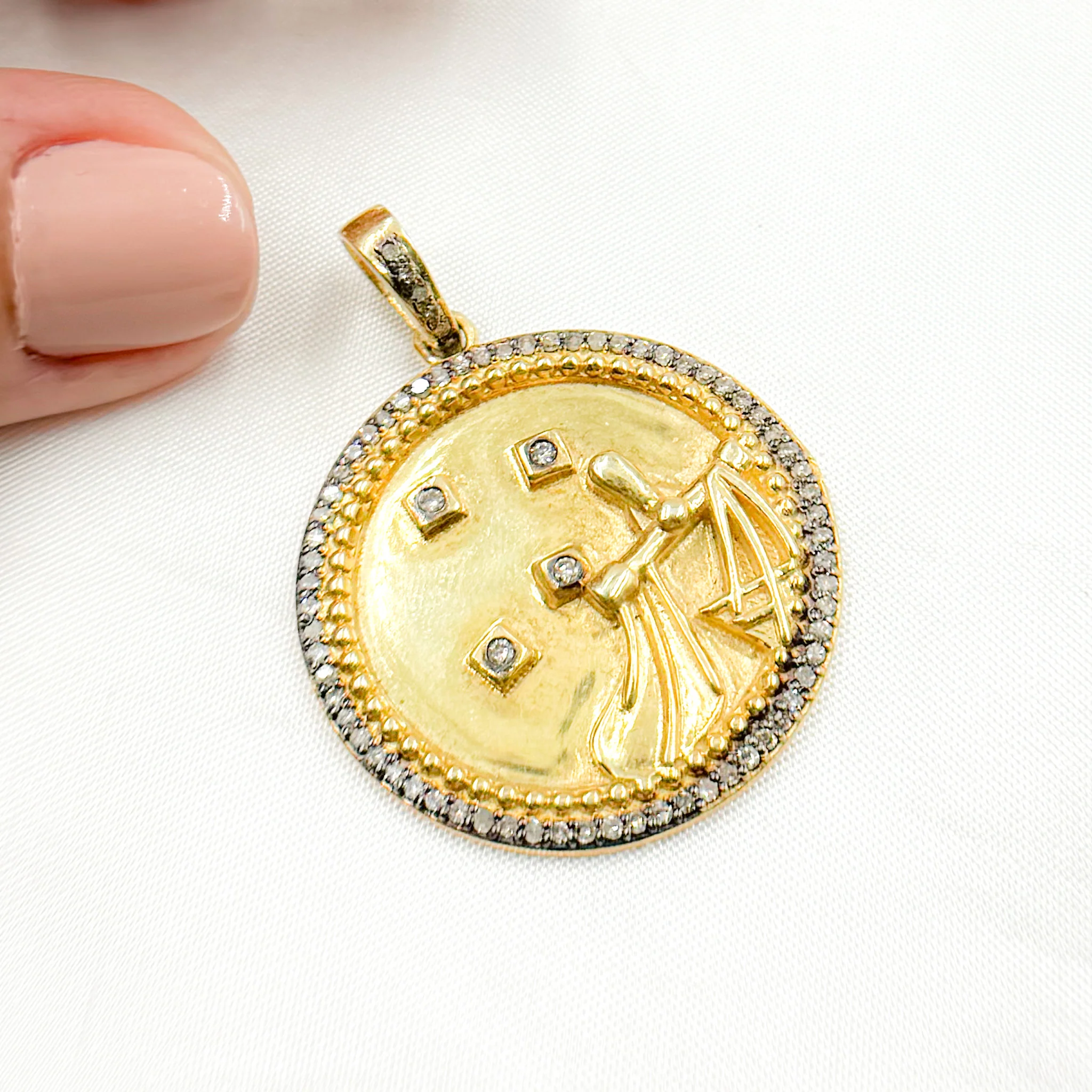 DP664. Diamond Sterling Silver Zodiac (Libra) Pendant - Image 2