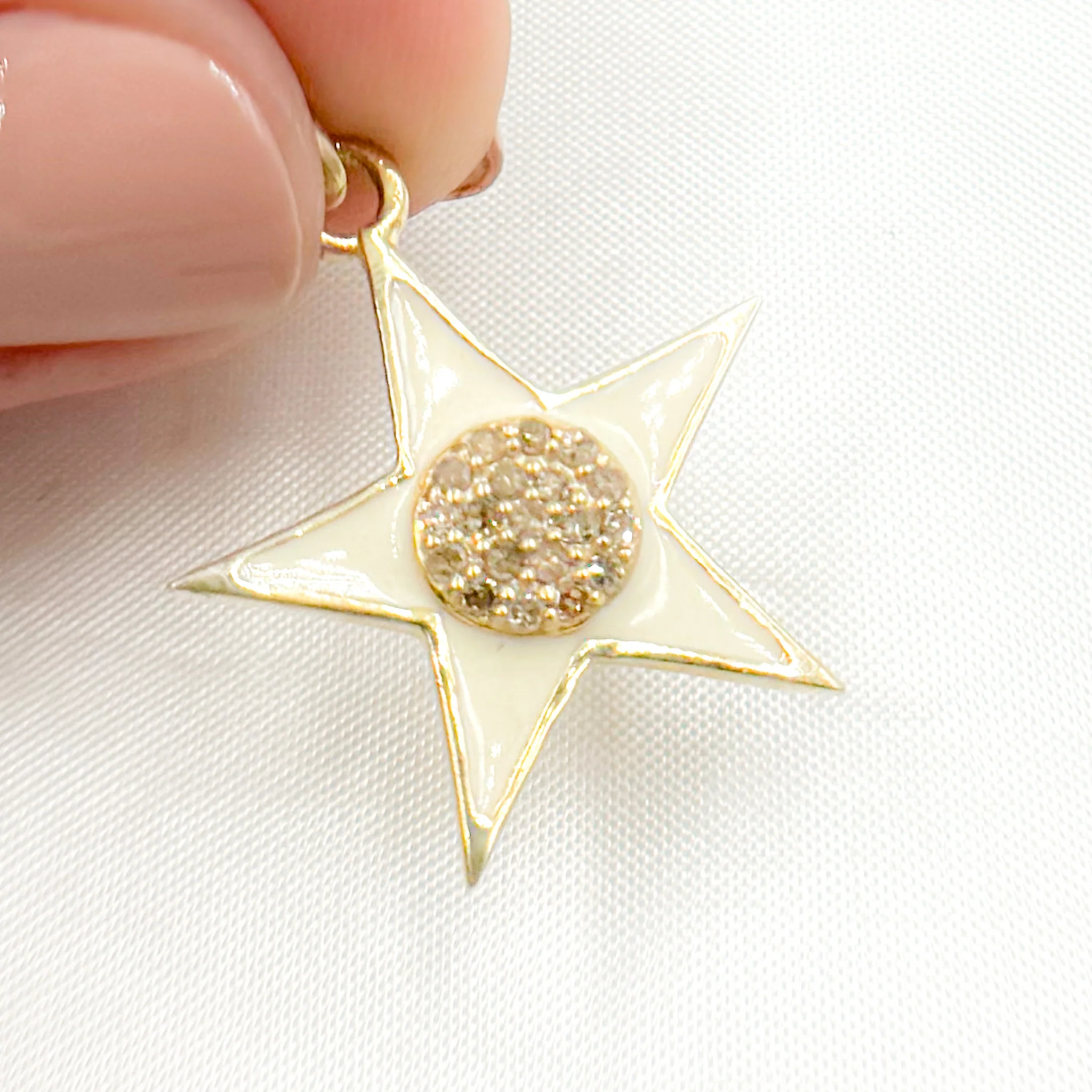DP773A. Diamond Sterling Silver Star Enamel Pendant - Image 5