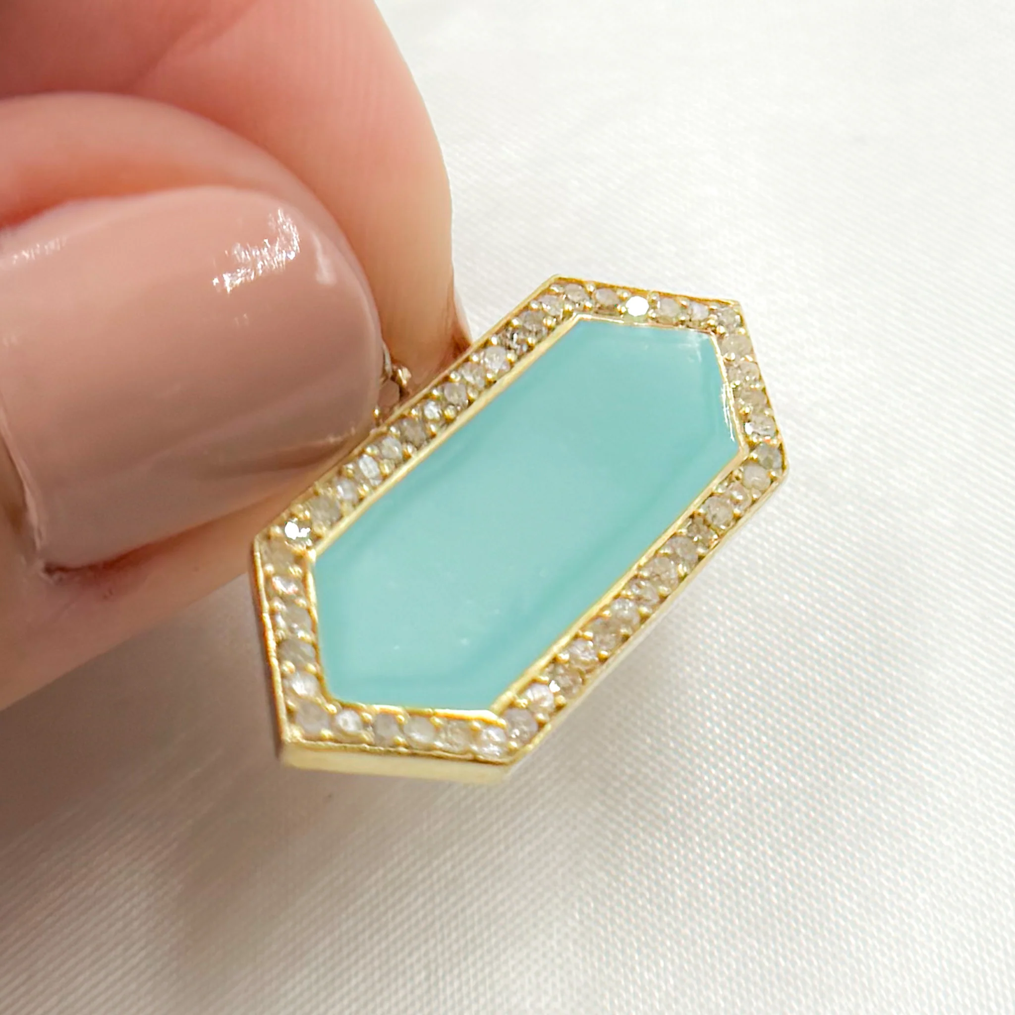 DP813A. Diamond Sterling Silver Enamel Pendant - Image 3