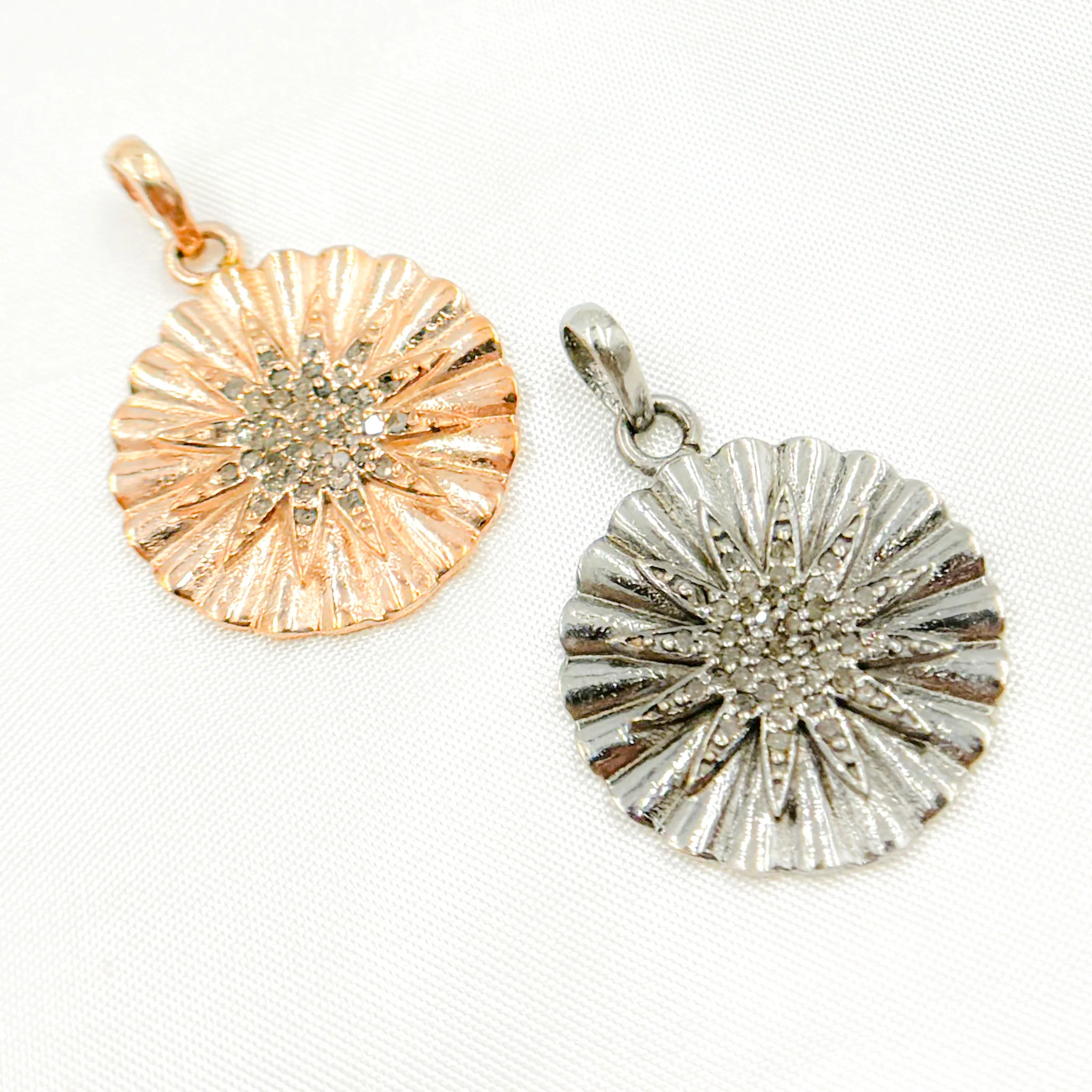 DP0124. Diamond Silver Round Star Pendant - Image 5
