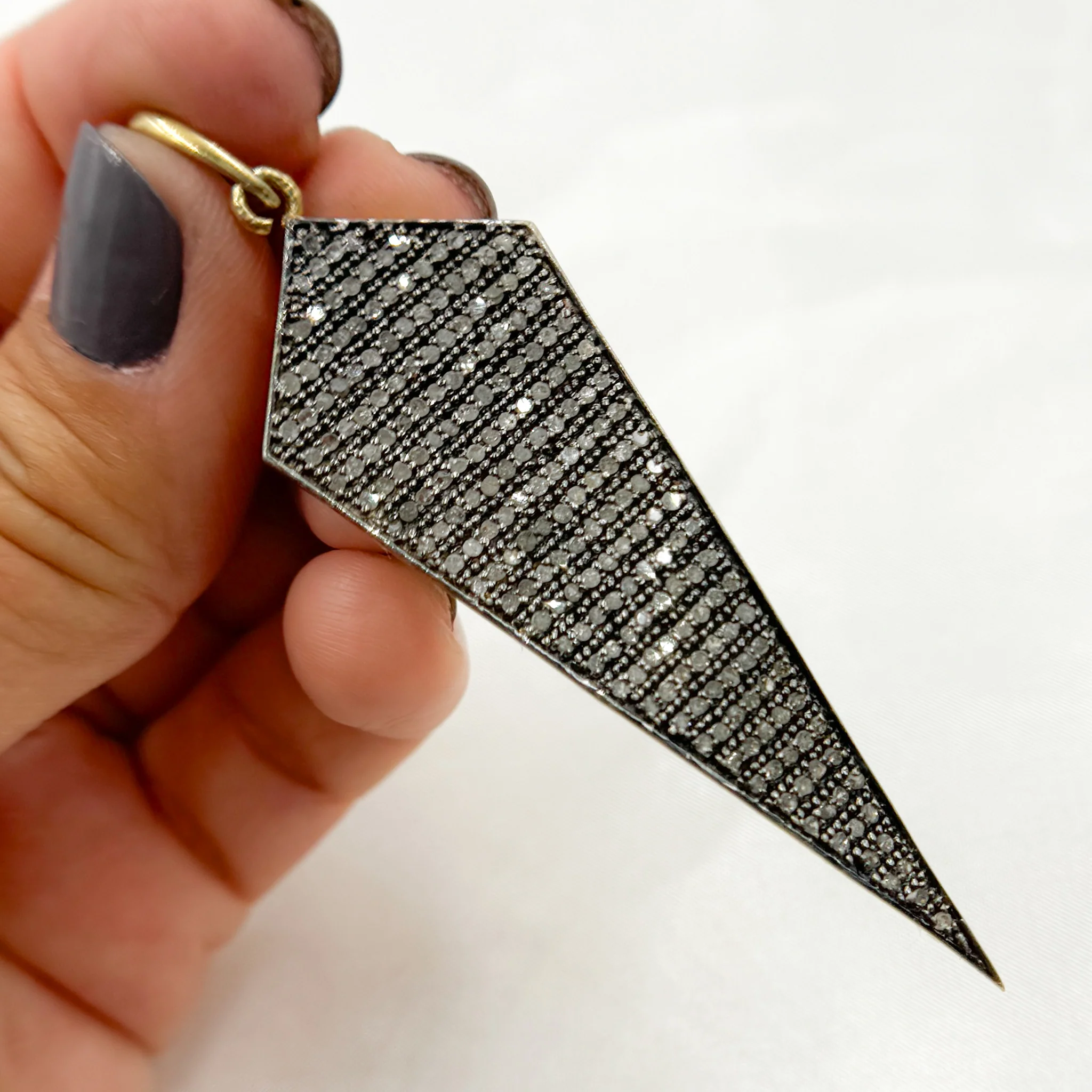 DP060. Diamond Sterling Silver Arrow Head Pendant - Image 4
