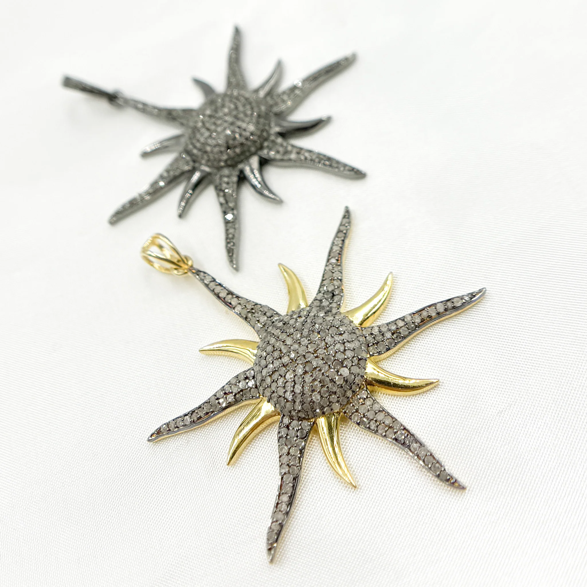 DP061. Diamond Silver Sun Pendant