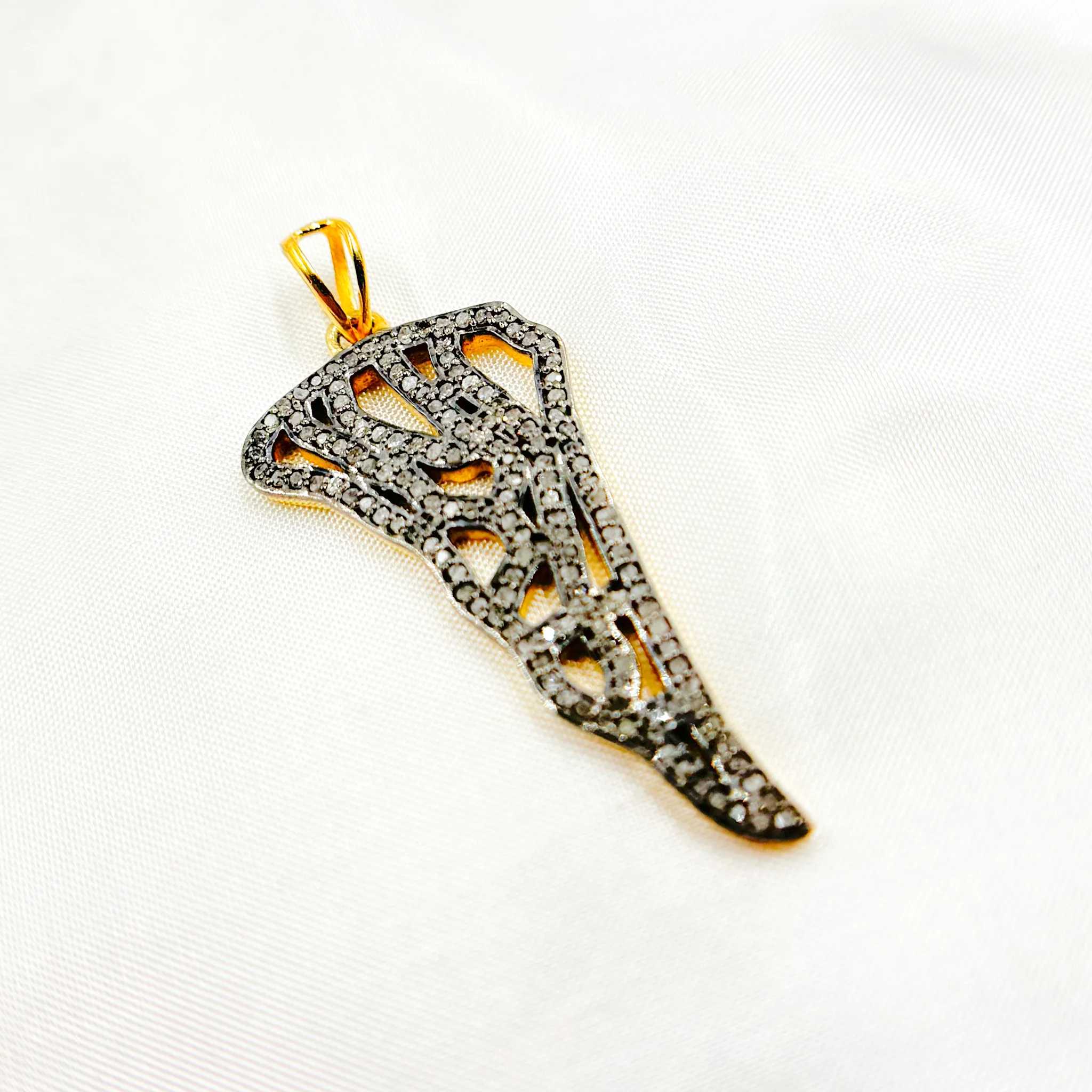 DP08. Diamond Sterling Silver Wing Pendant - Image 4
