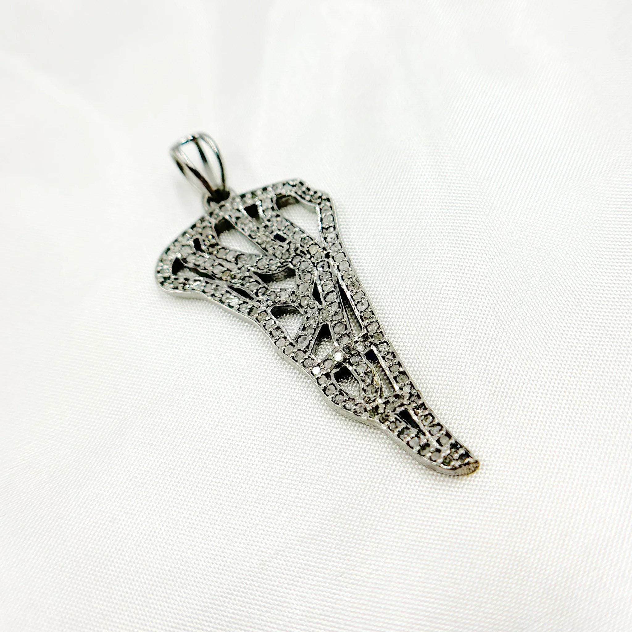 DP08. Diamond Sterling Silver Wing Pendant - Image 5