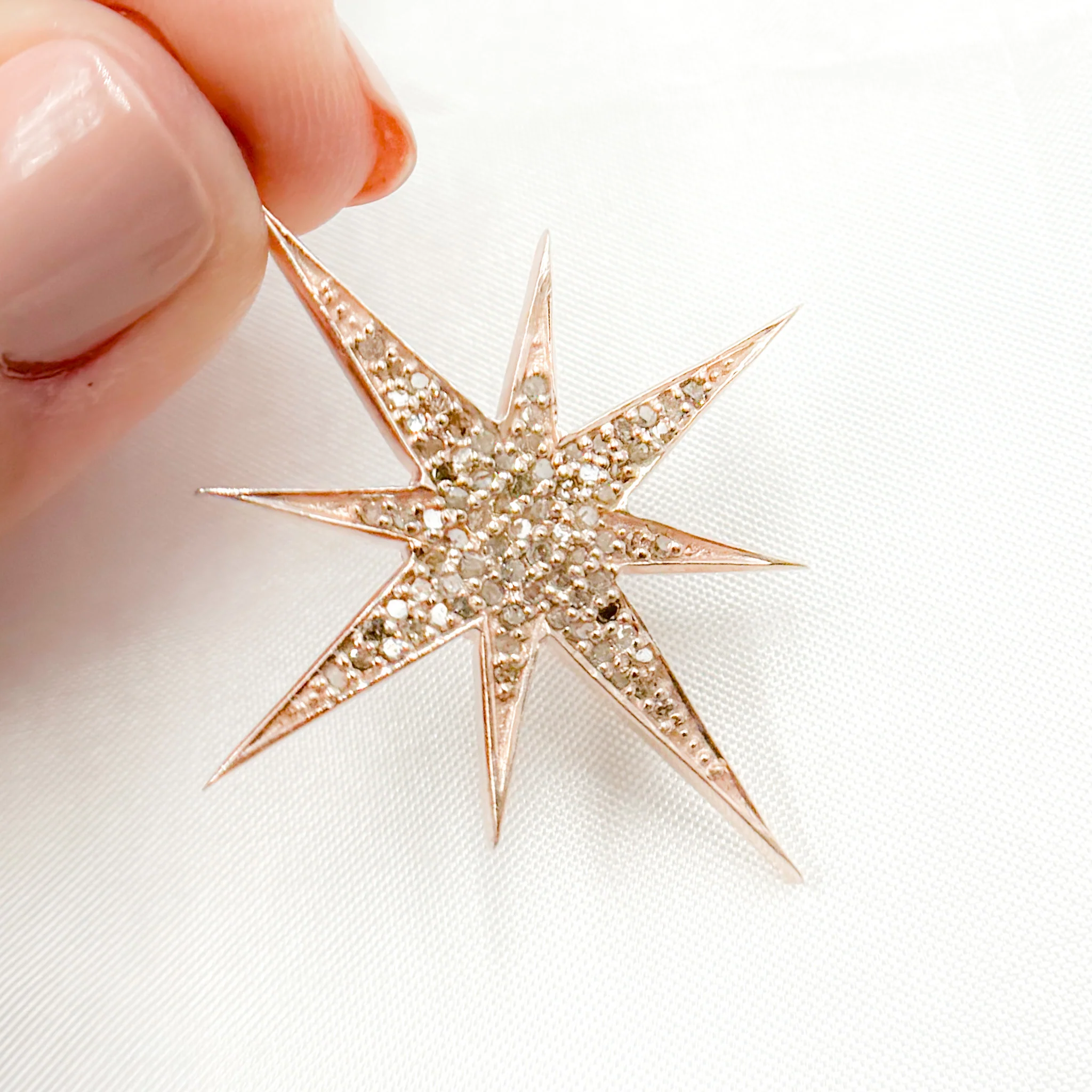 DP116. Diamond Sterling Silver Star Pendant - Image 5