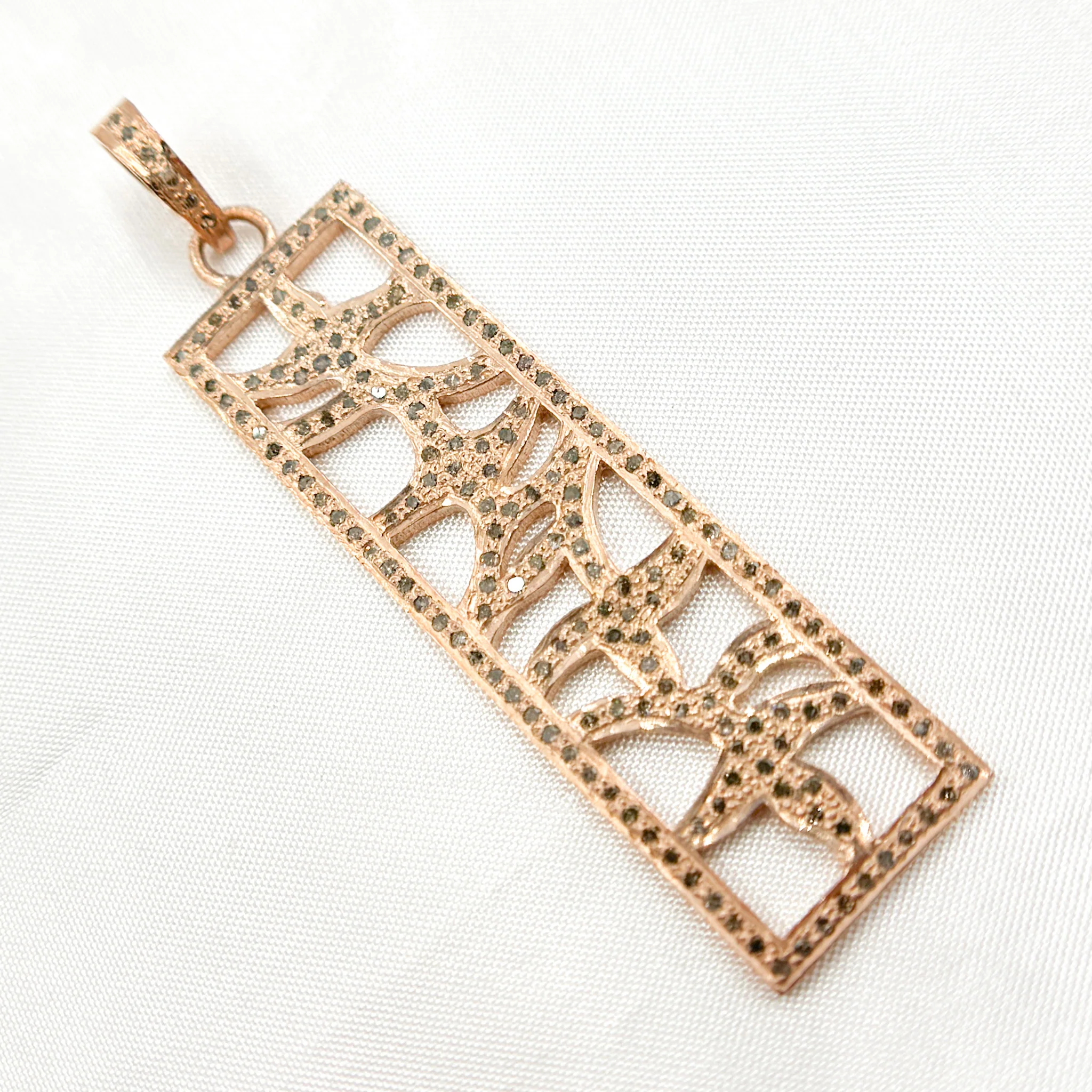 DP167. Diamond Sterling Silver Rectangle Pendant - Image 4