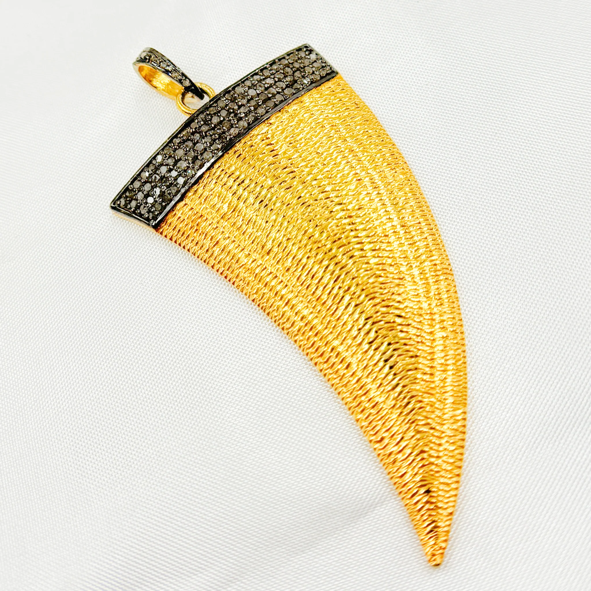 DP181. Diamond Sterling Silver Horn Pendant - Image 3