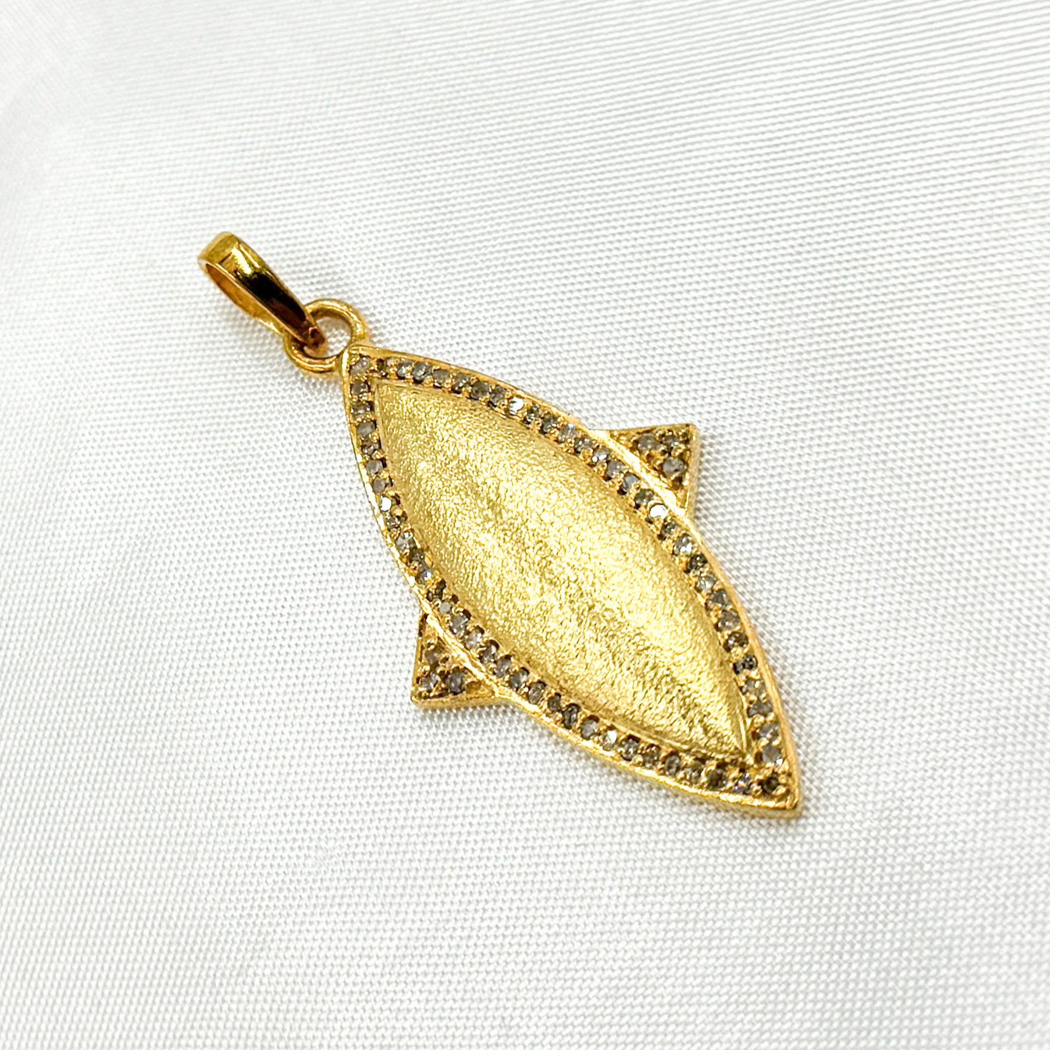 DP206. Diamond Sterling Silver Fancy Shape Pendant - Image 3