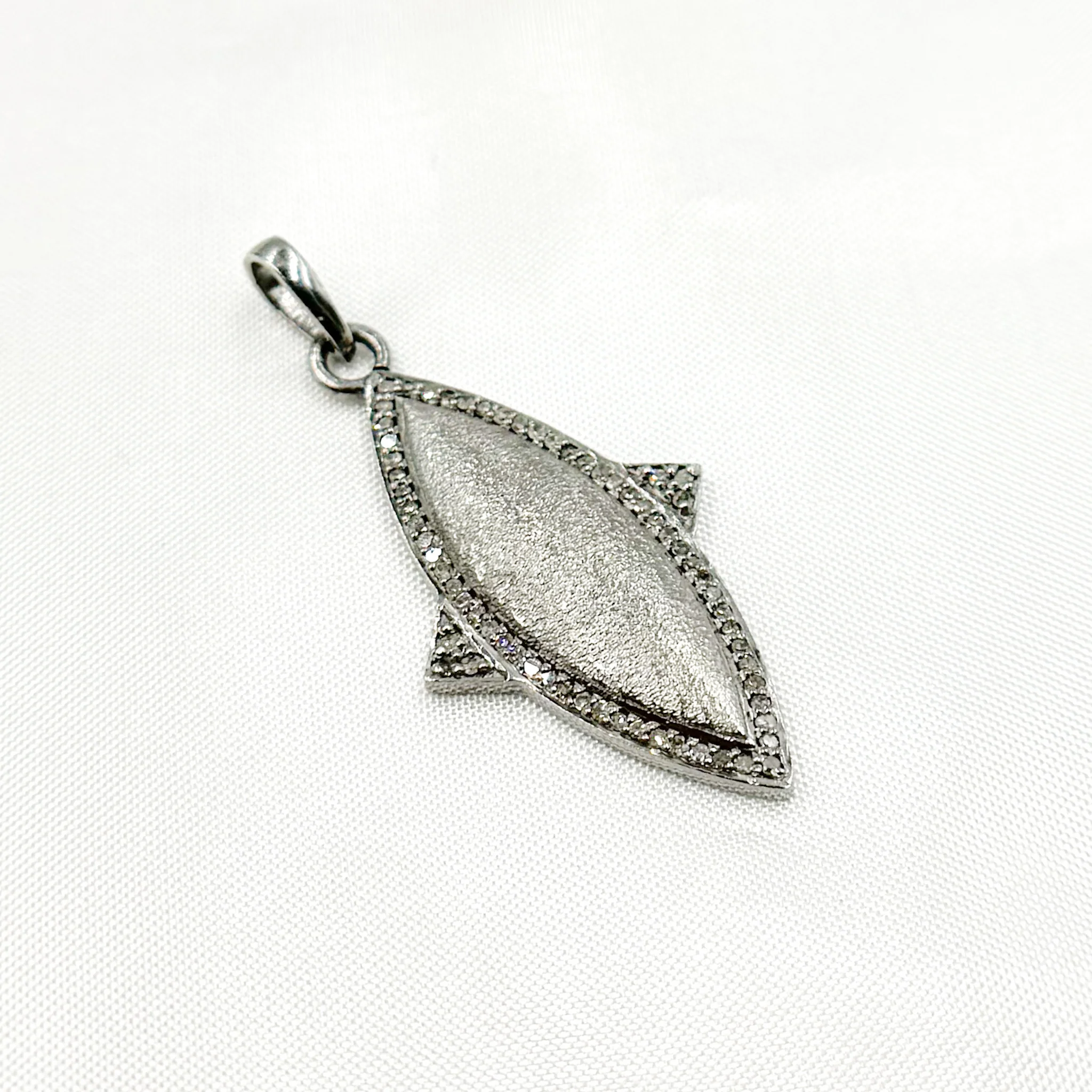 DP206. Diamond Sterling Silver Fancy Shape Pendant - Image 4