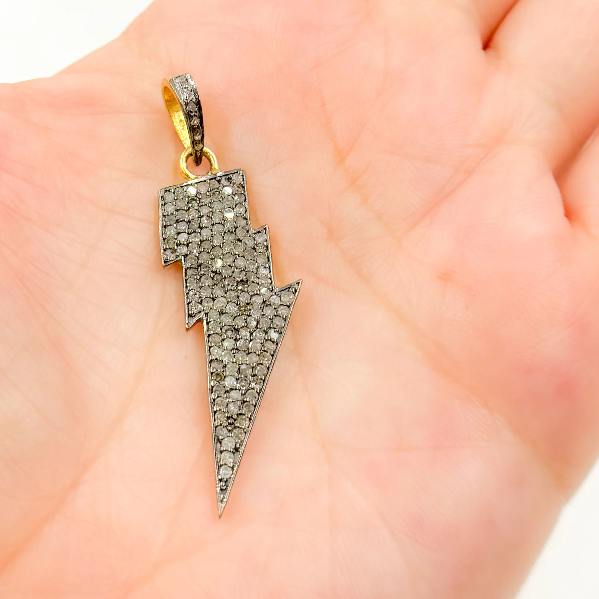 DP243. Diamond & Sterling Silver Thunder Bolt Pendant - Image 2