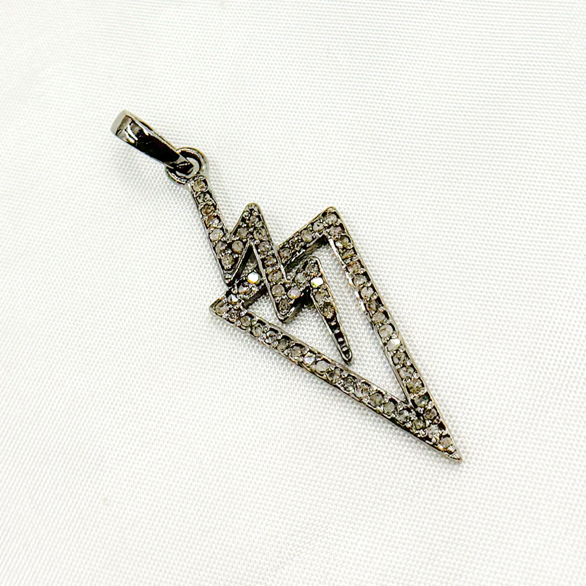 DP244. Diamond & Sterling Silver Thunder Bolt Pendant - Image 4
