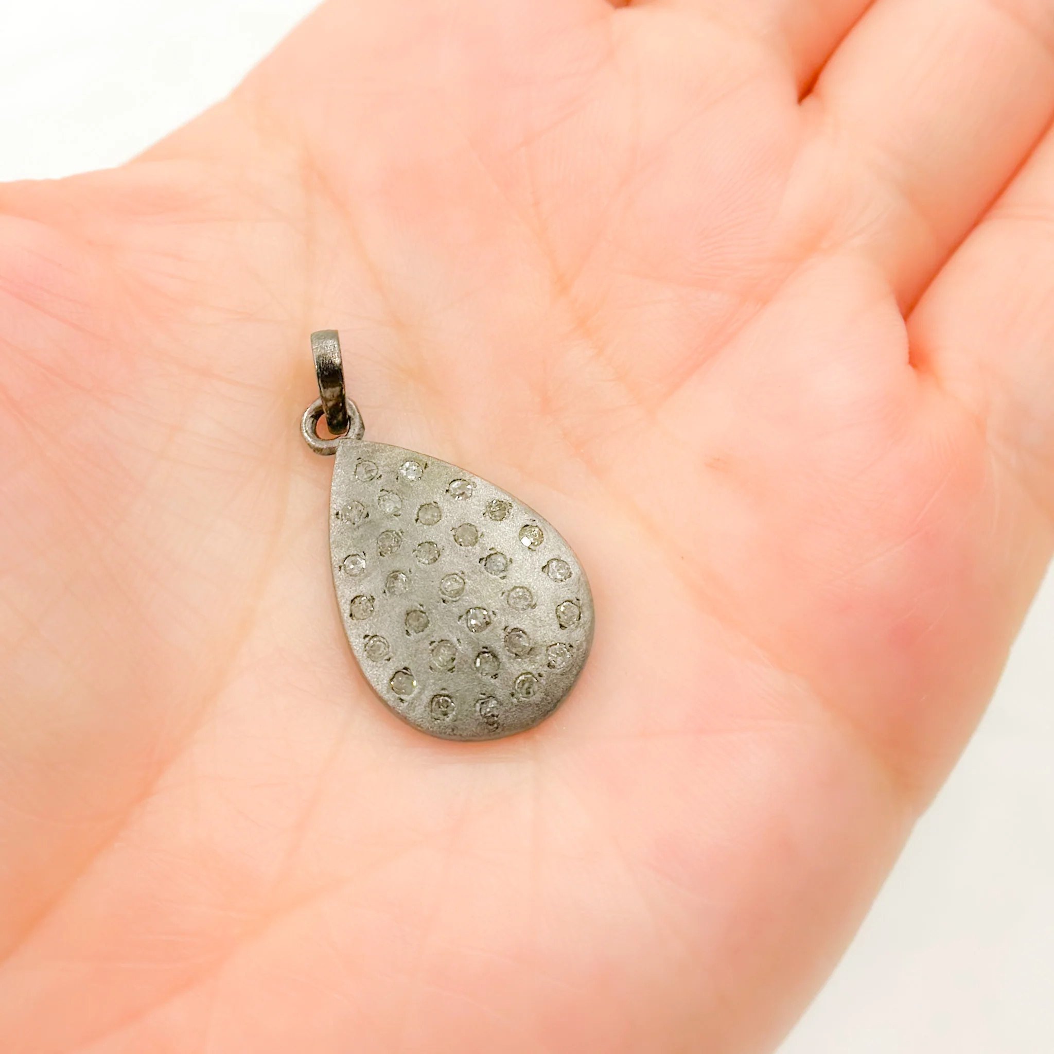 DP265. Diamond Sterling Silver Drop Pendant - Image 2