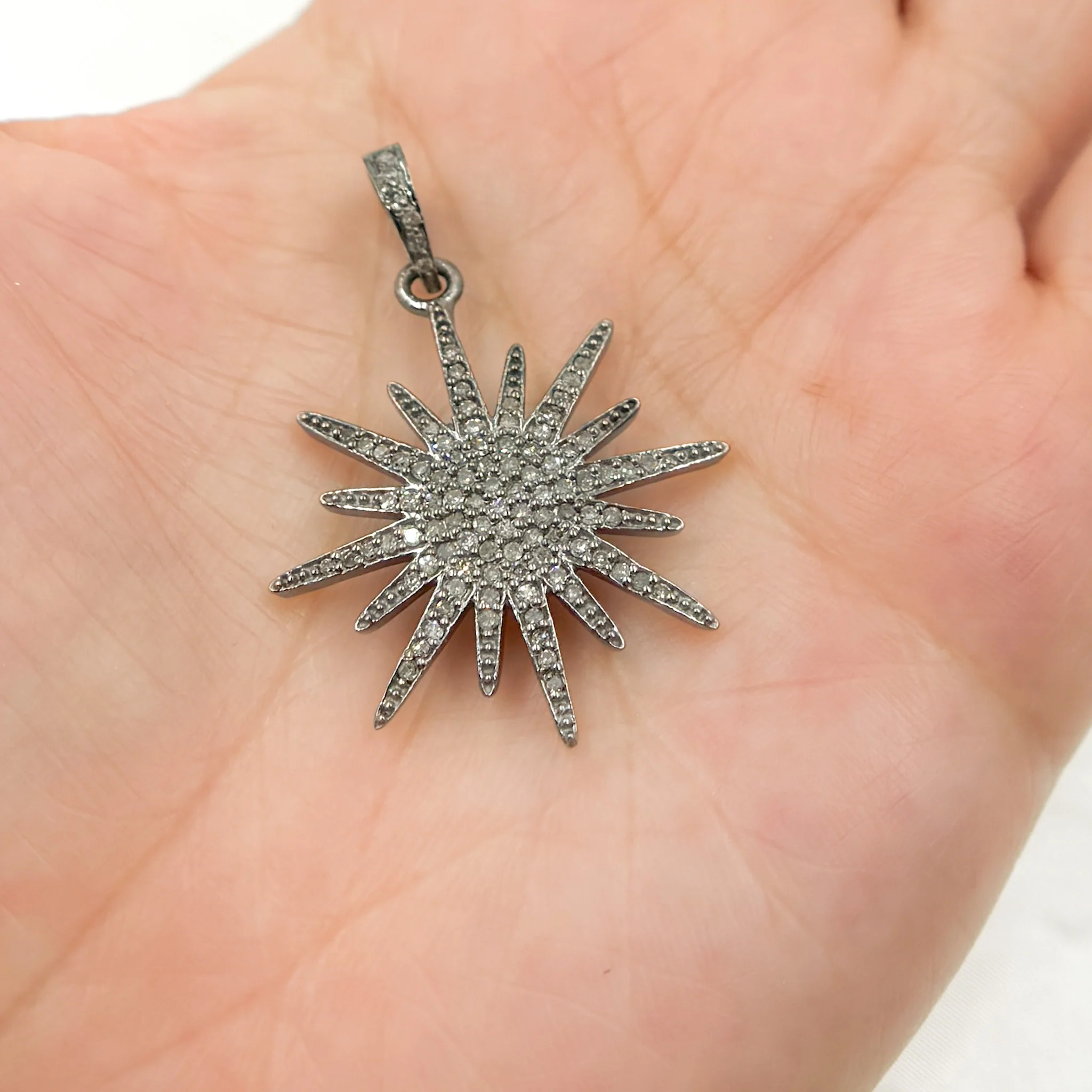 DP280. Diamond Sterling Silver Sun Pendant - Image 2