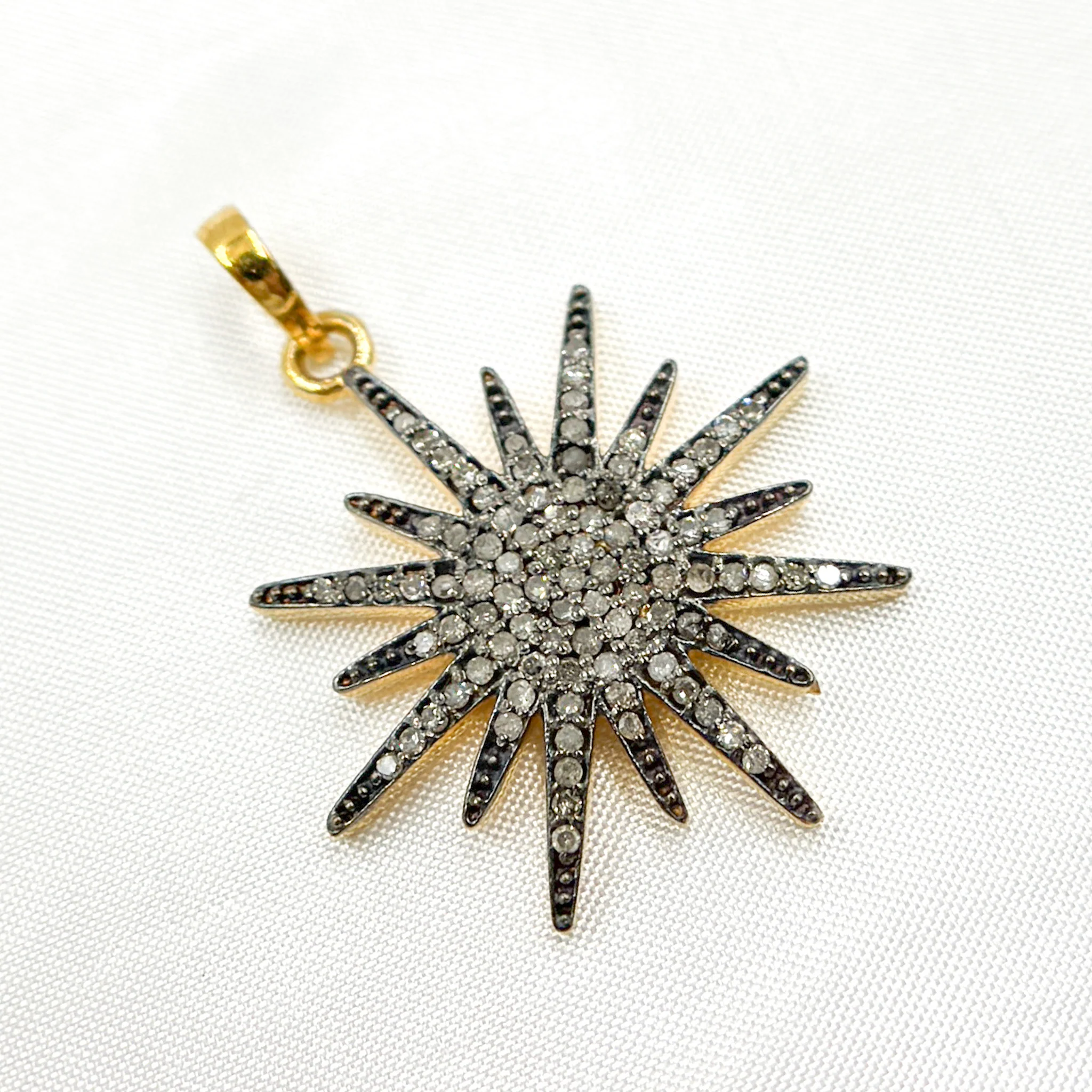 DP280. Diamond Sterling Silver Sun Pendant - Image 4