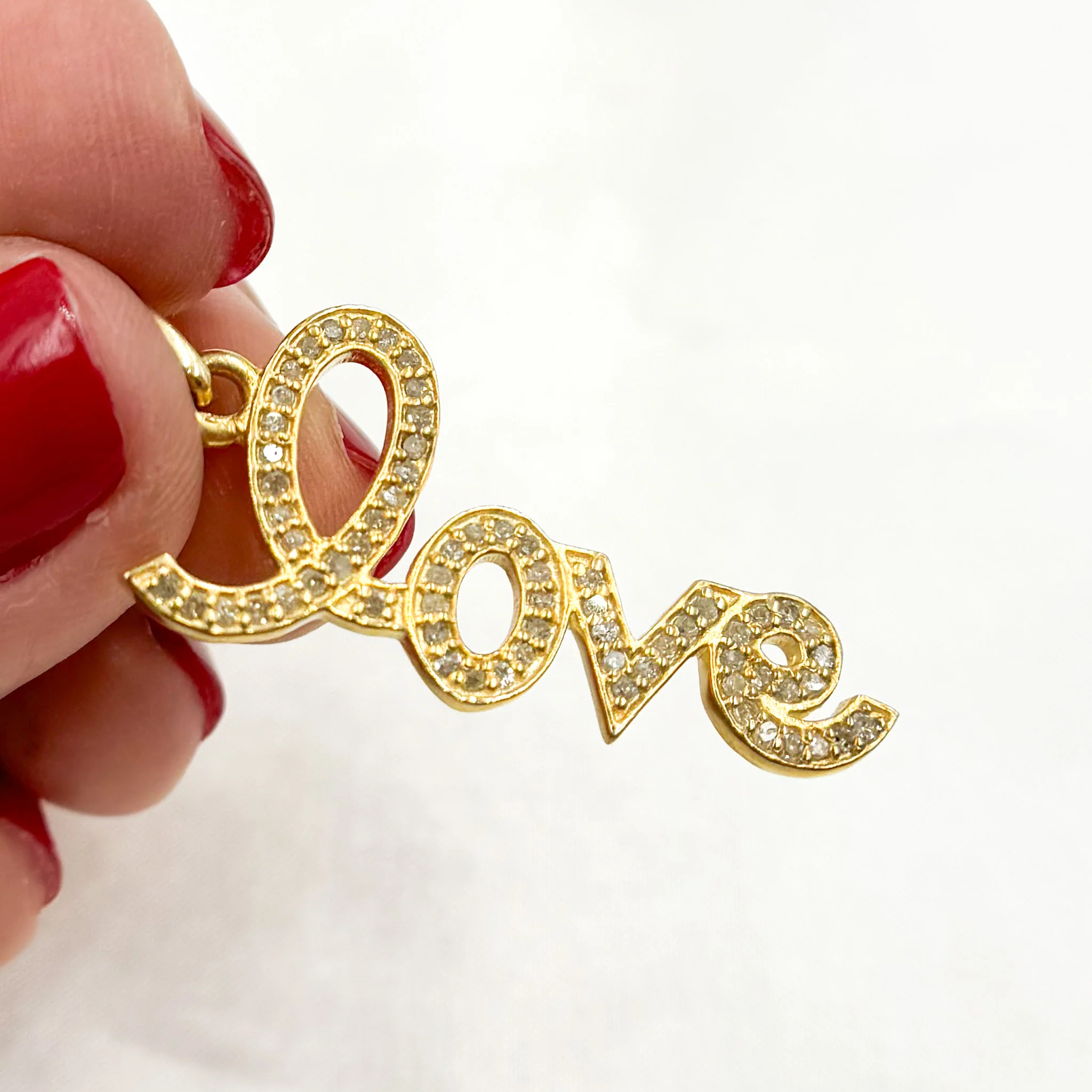 DP328. Diamond Sterling Silver Love Pendant - Image 3