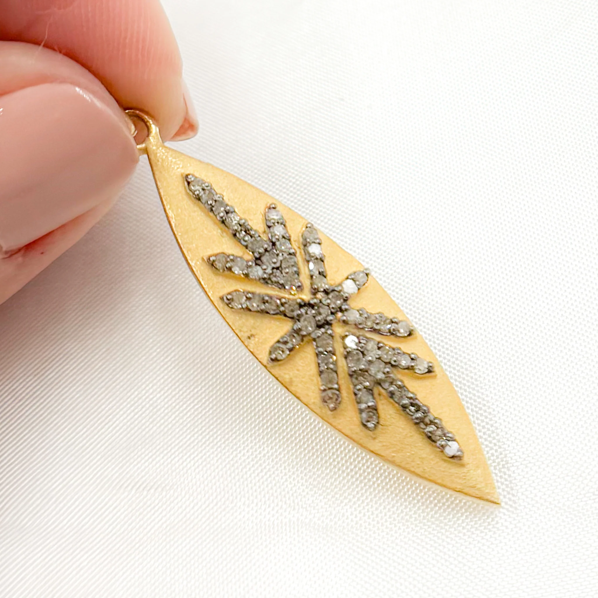 DP332. Diamond Sterling Silver Marquise Shape Star Pendant - Image 2