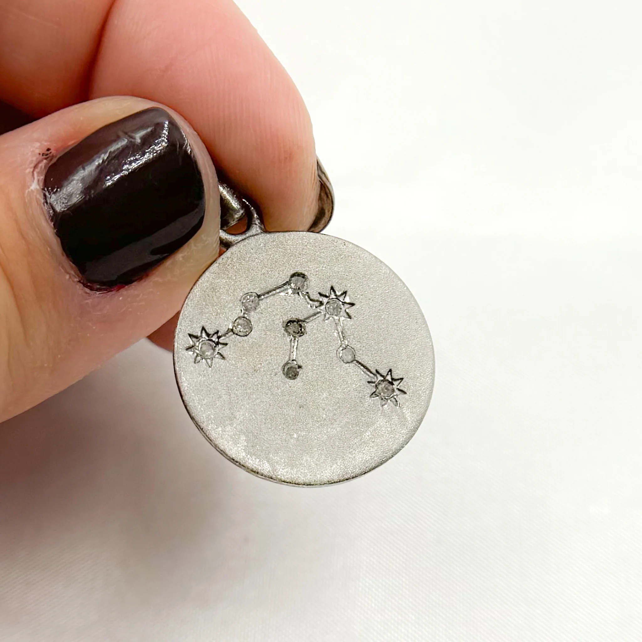 DP420. Diamond Sterling Silver Round Constellation Pendant - Image 3
