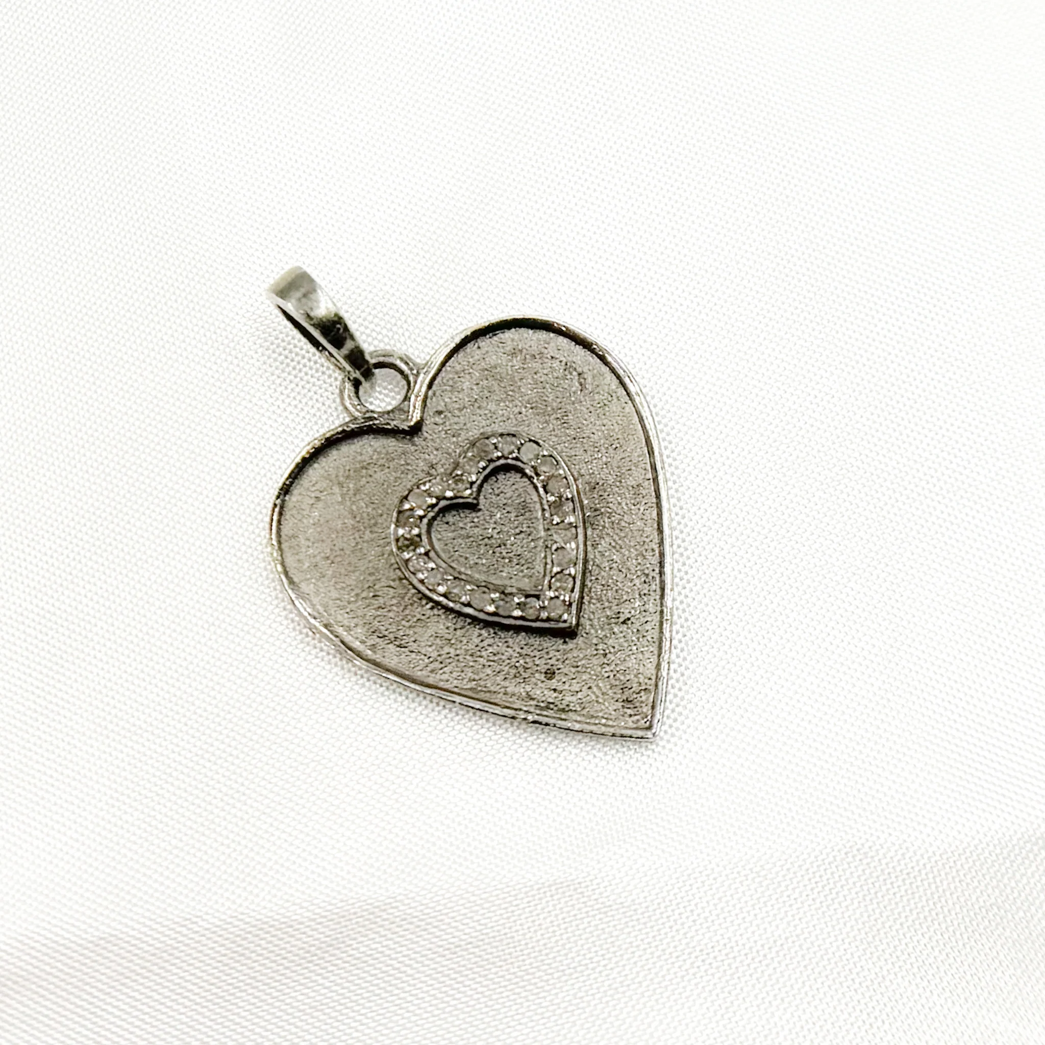 DP543. Diamond Sterling Silver Heart Pendant - Image 3