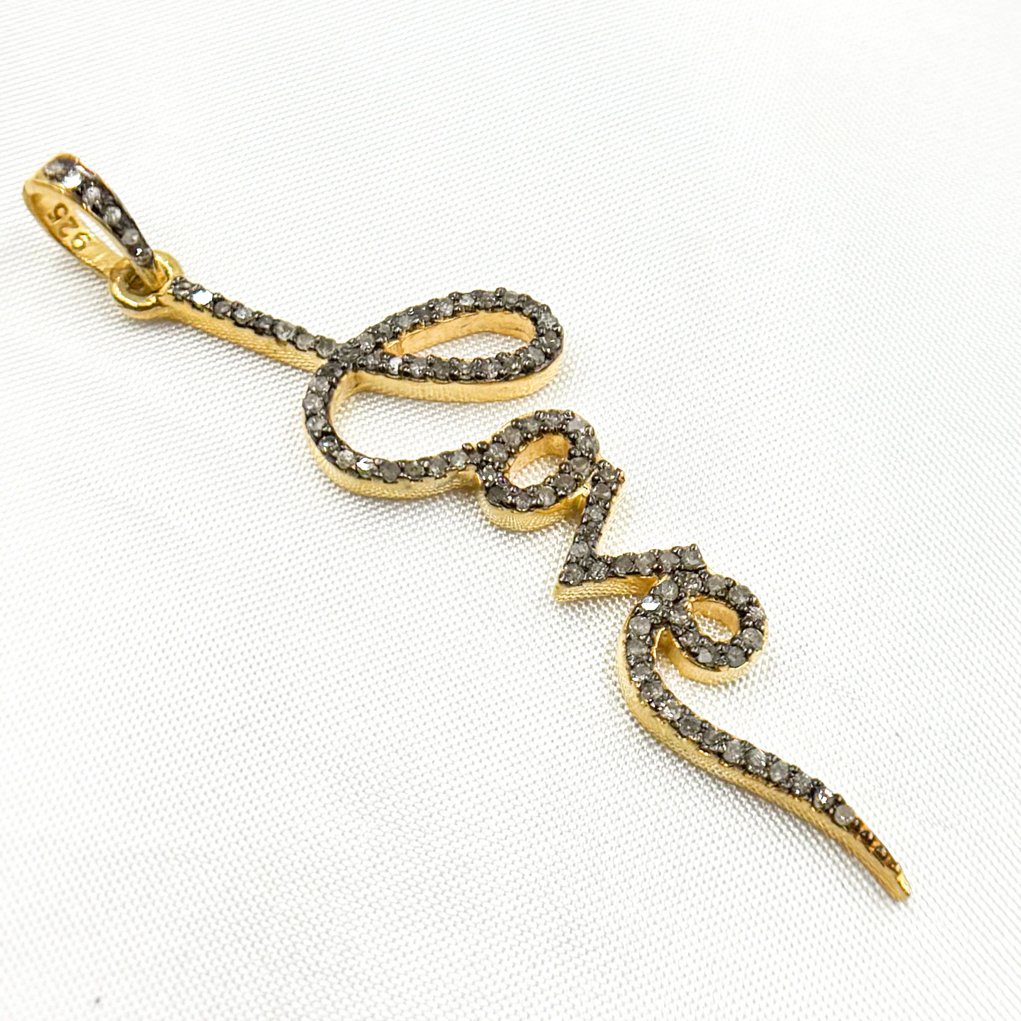 DP603. Diamond Sterling Silver Love Pendant - Image 3