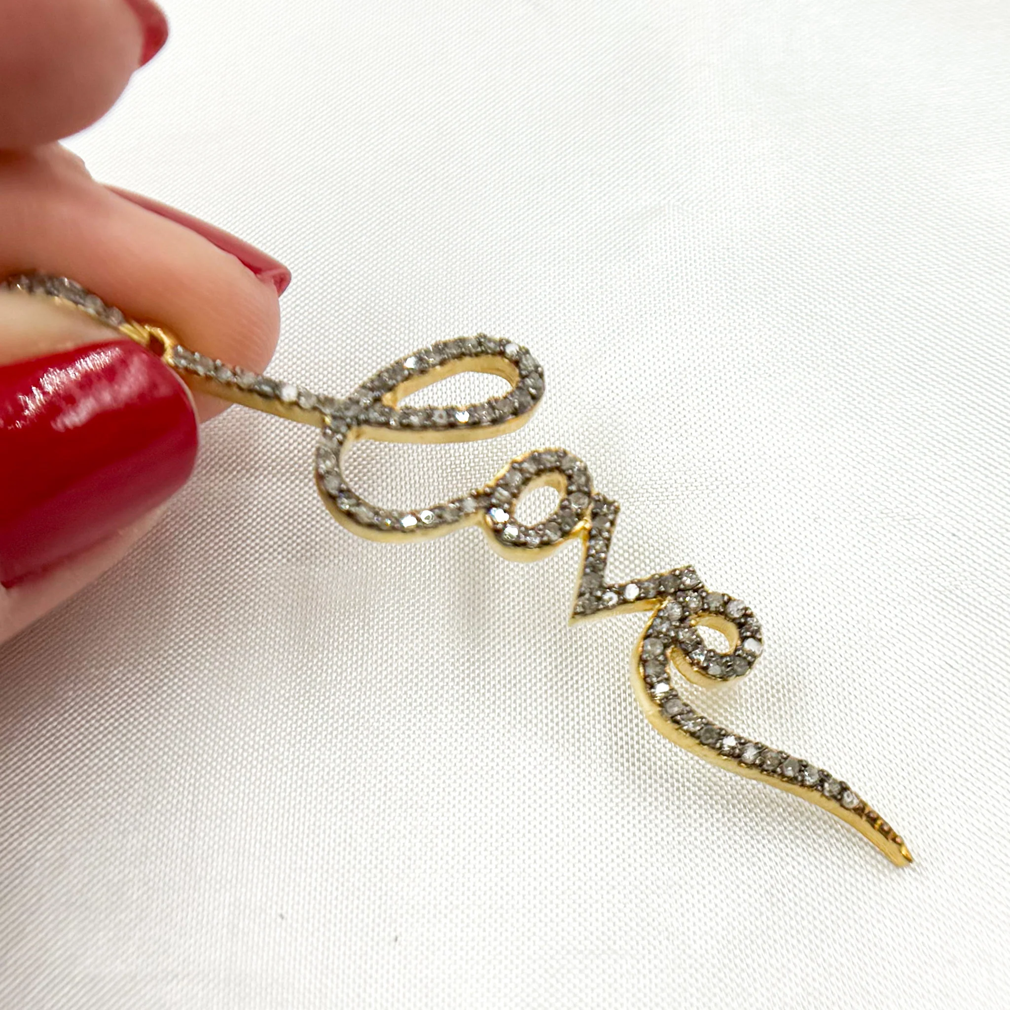 DP603. Diamond Sterling Silver Love Pendant - Image 6