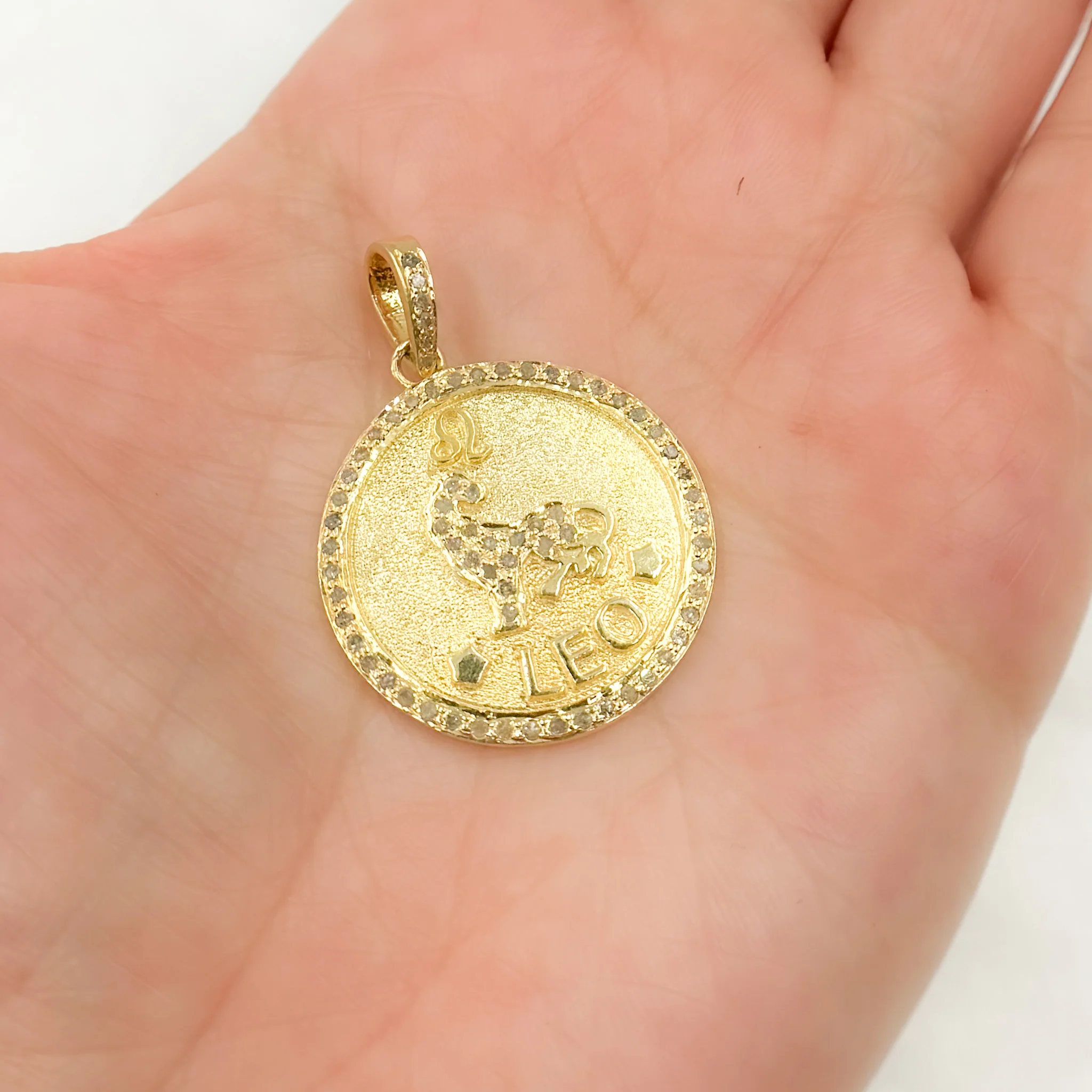 DP622. Diamond Sterling Silver Leo Zodiac Pendant - Image 2